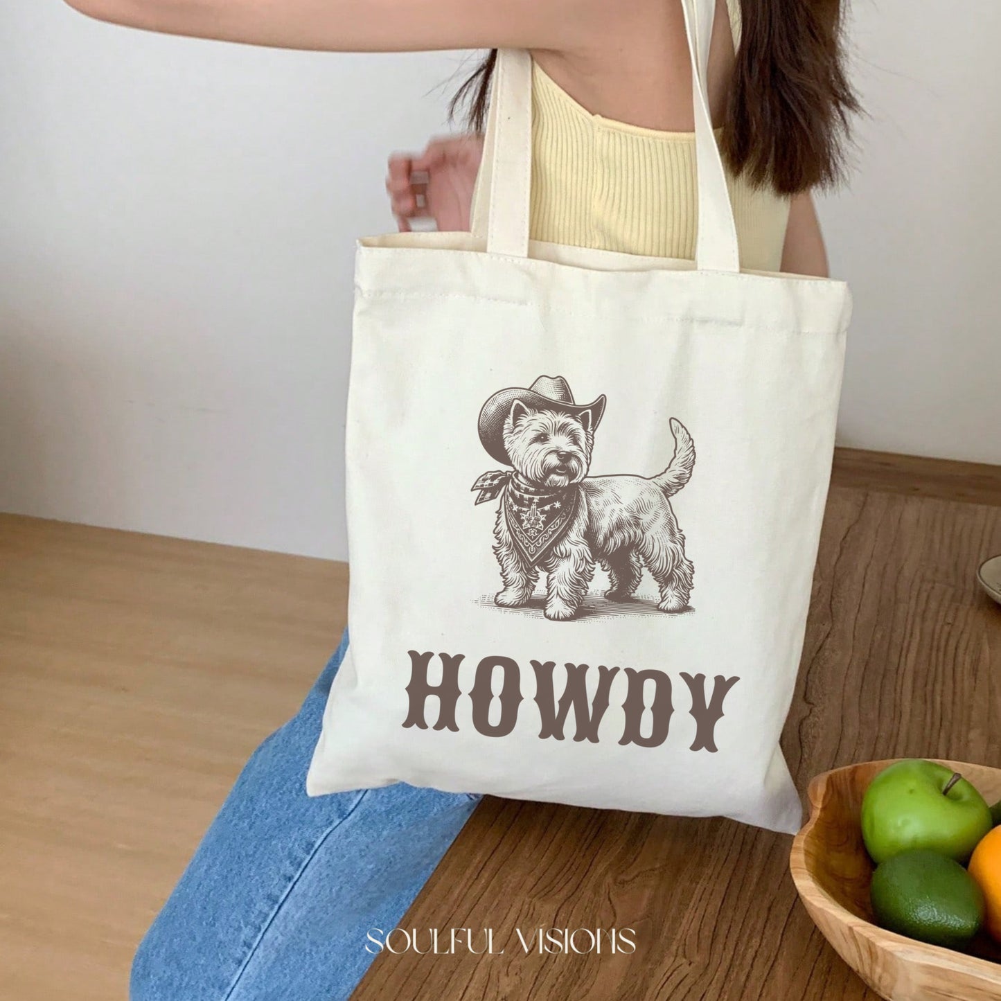 Howdy Westie Tote Bag