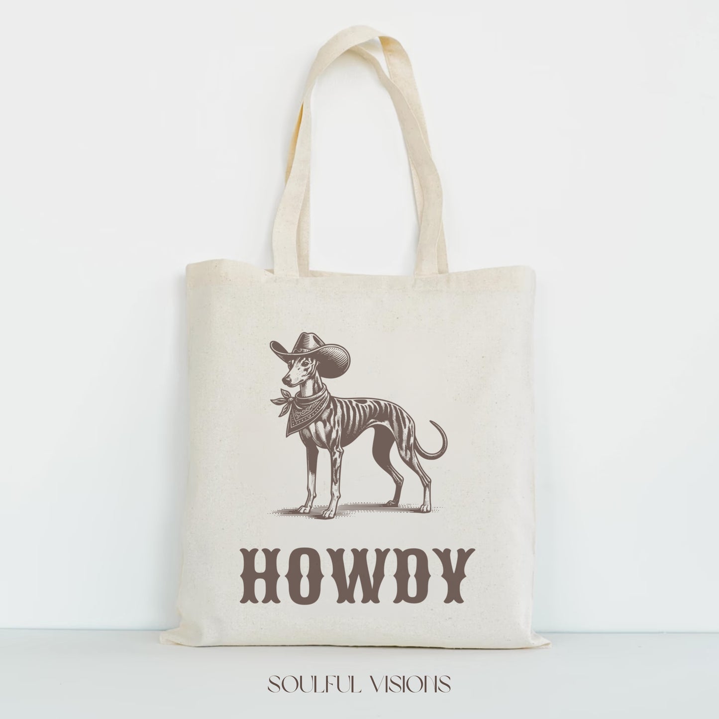 Howdy Whippet Tote Bag