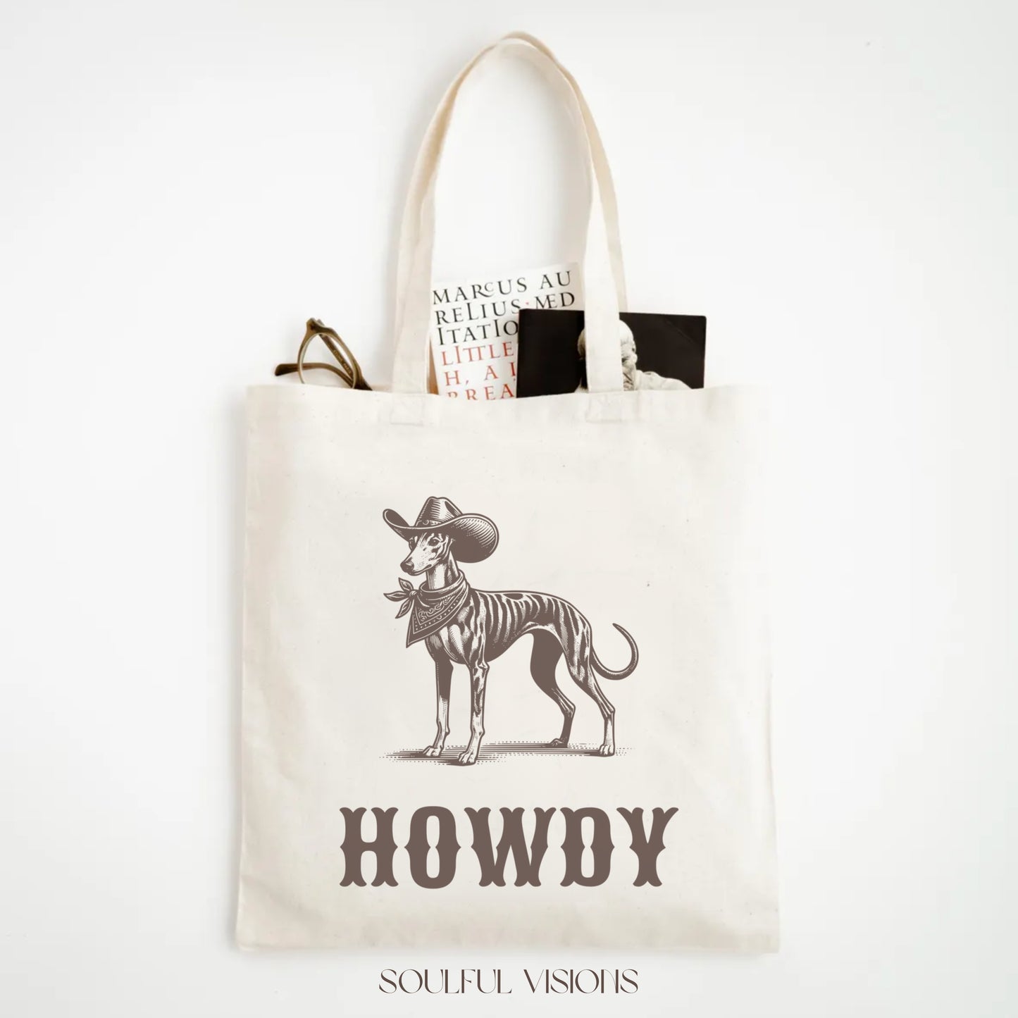 Howdy Whippet Tote Bag
