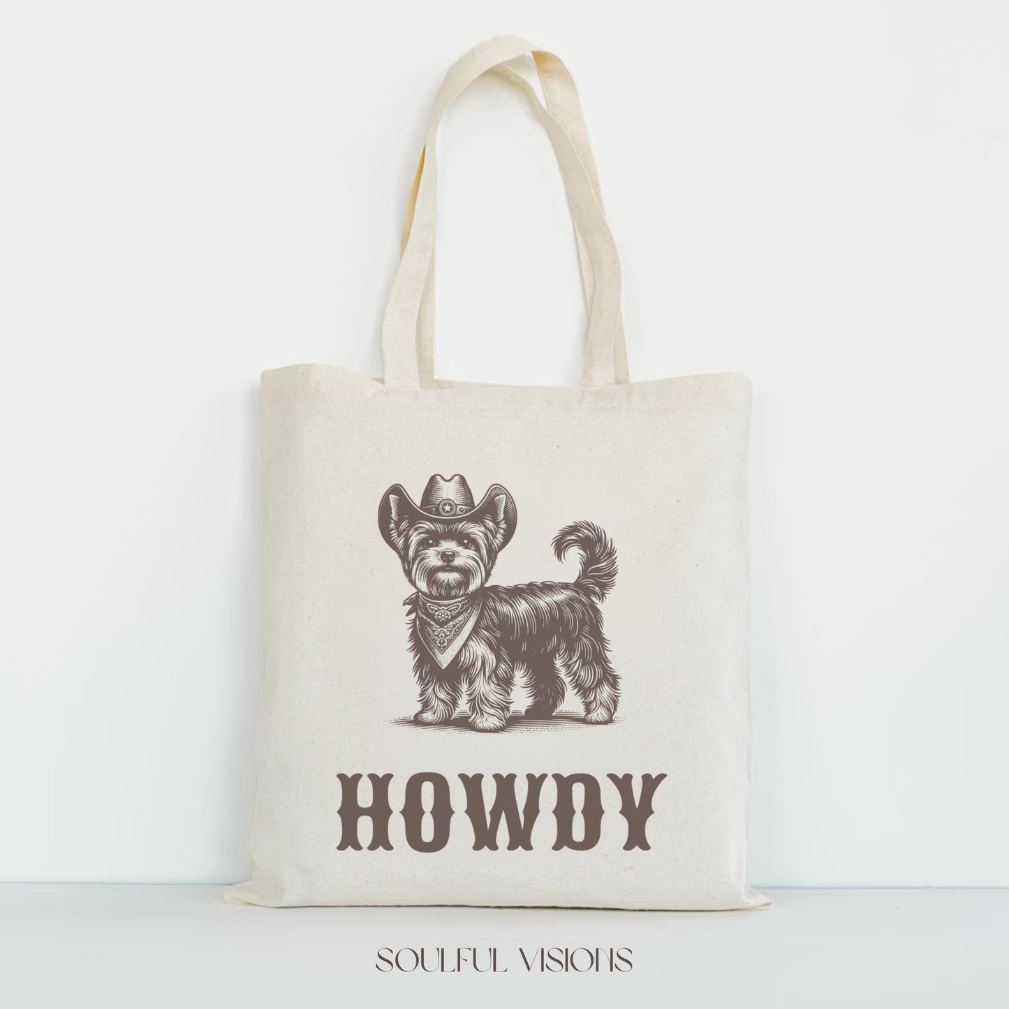 Howdy Yorkshire Terrier Tote Bag