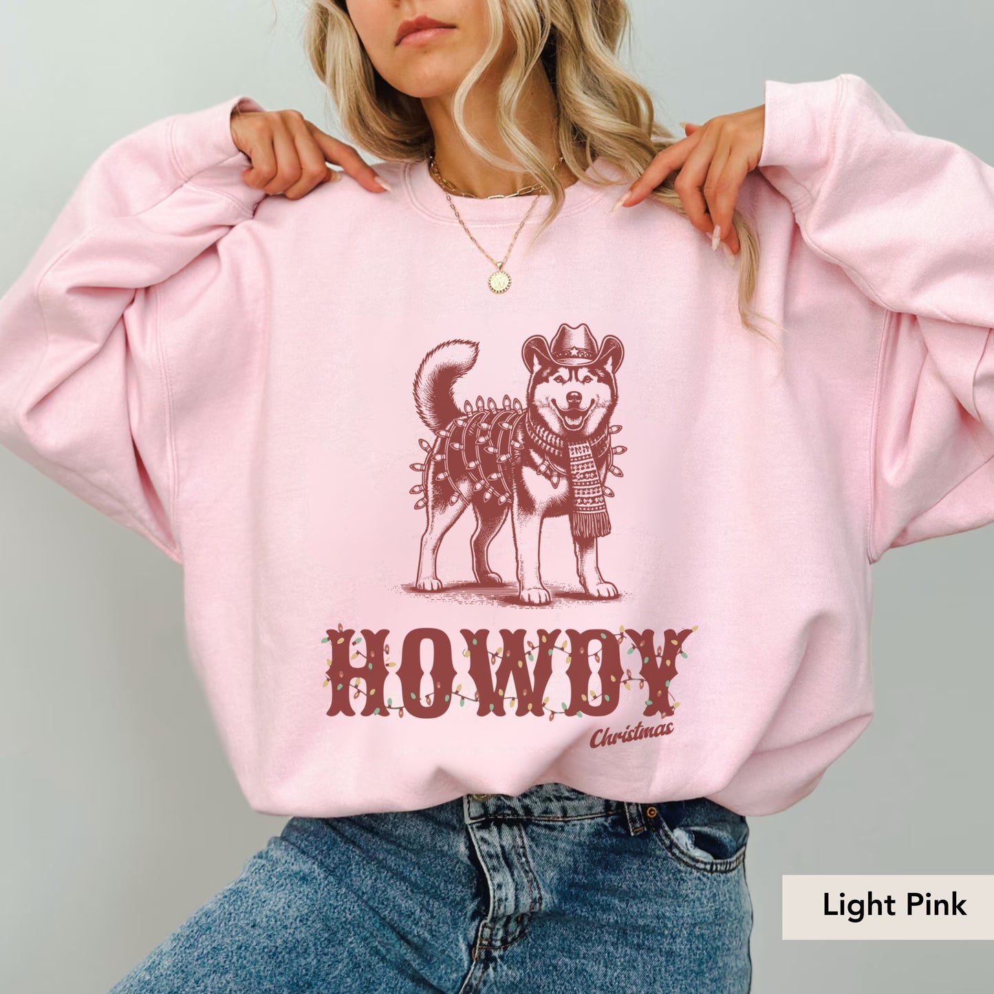 Husky Howdy Christmas Sweatshirt