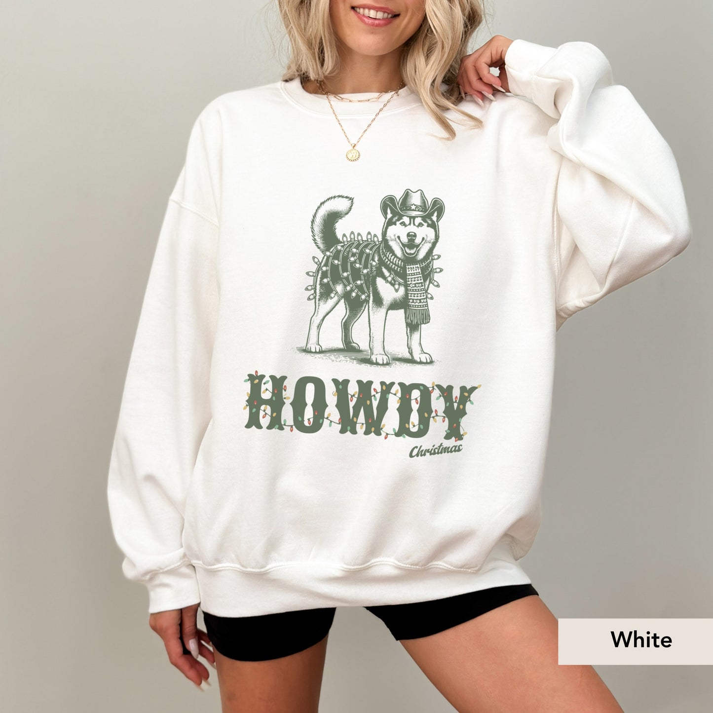 Husky Howdy Christmas Sweatshirt