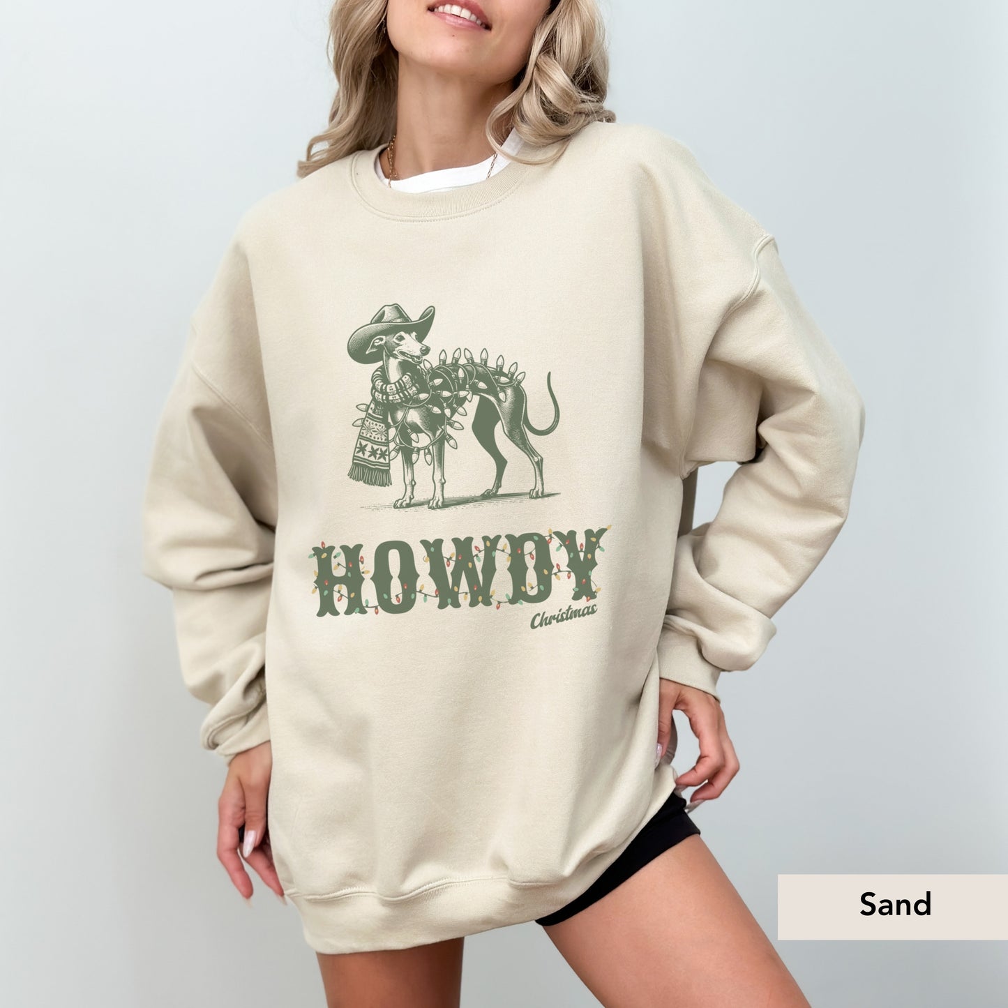 Italian Greyhound Howdy Christmas Sweatshirt