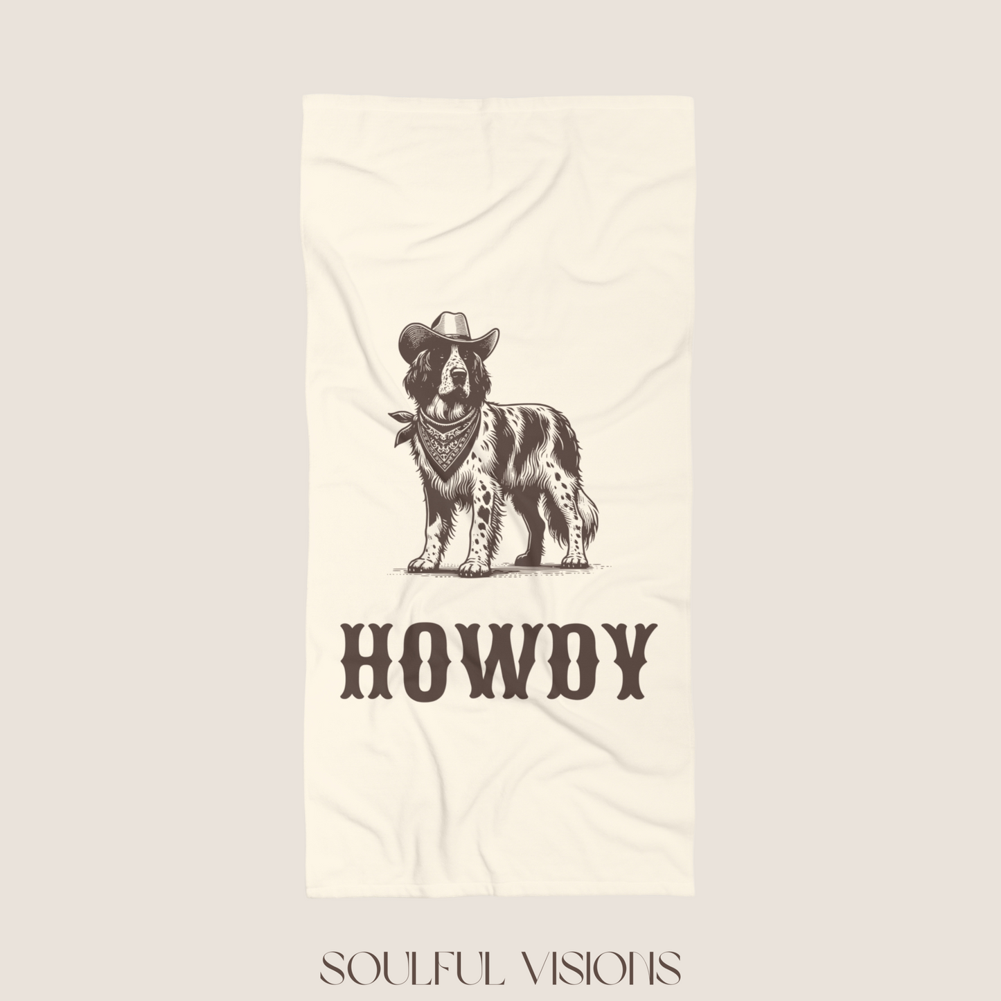 Howdy Large Munsterlander Beach Towel