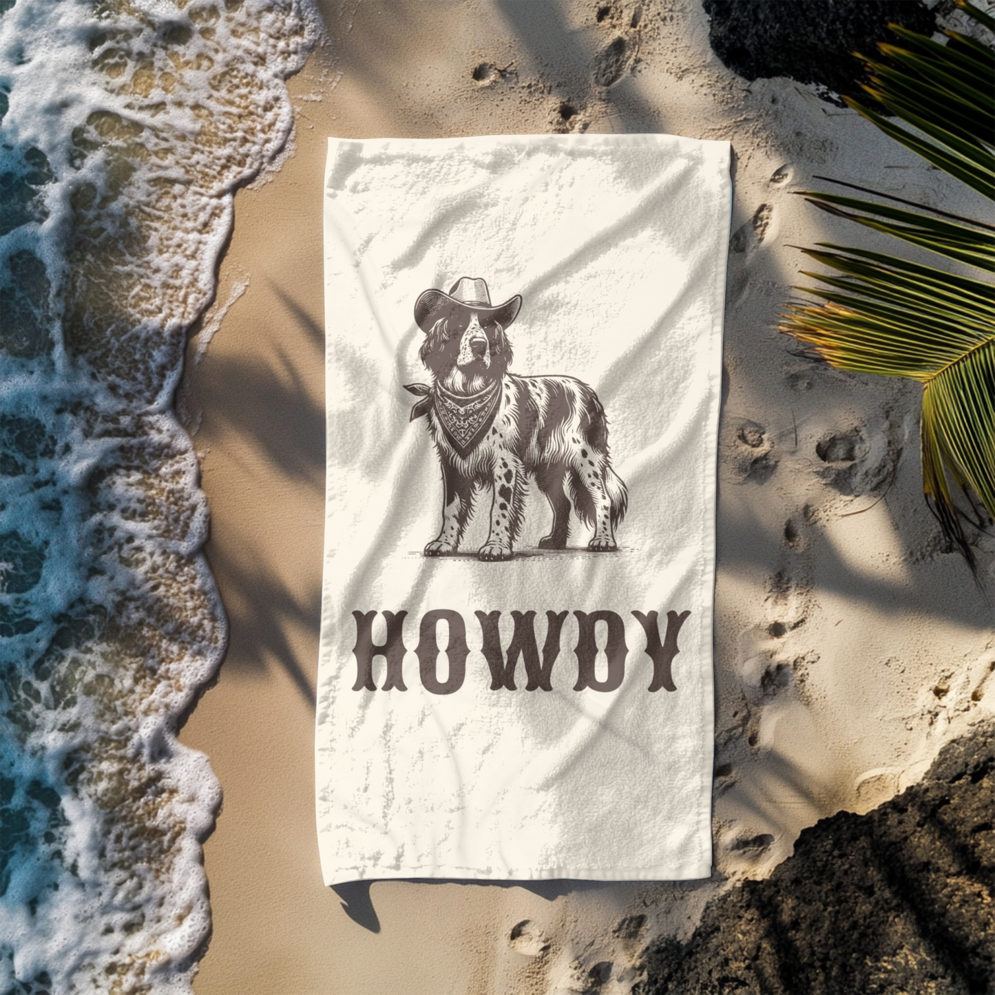 Howdy Large Munsterlander Beach Towel