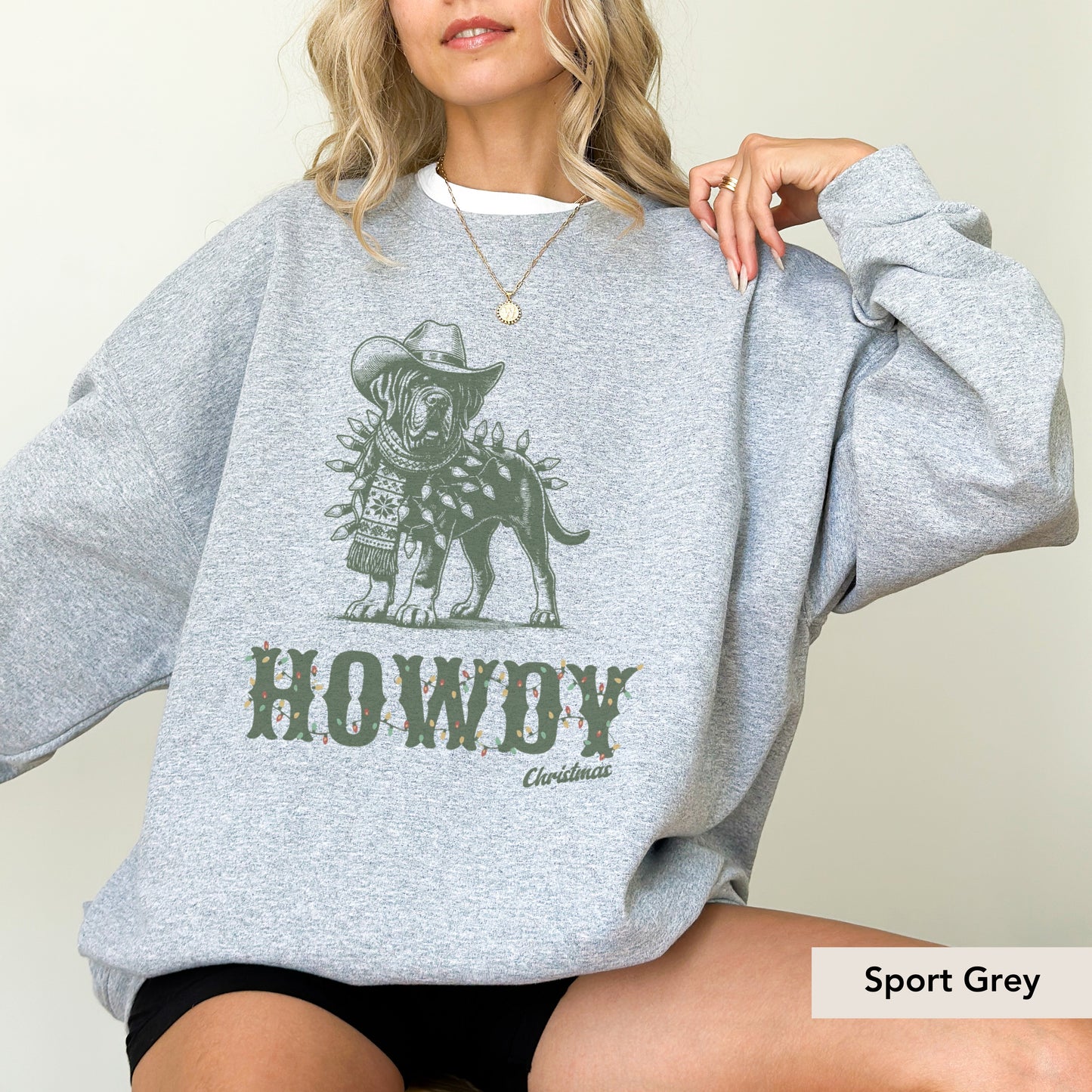 Mastiff Howdy Christmas Sweatshirt