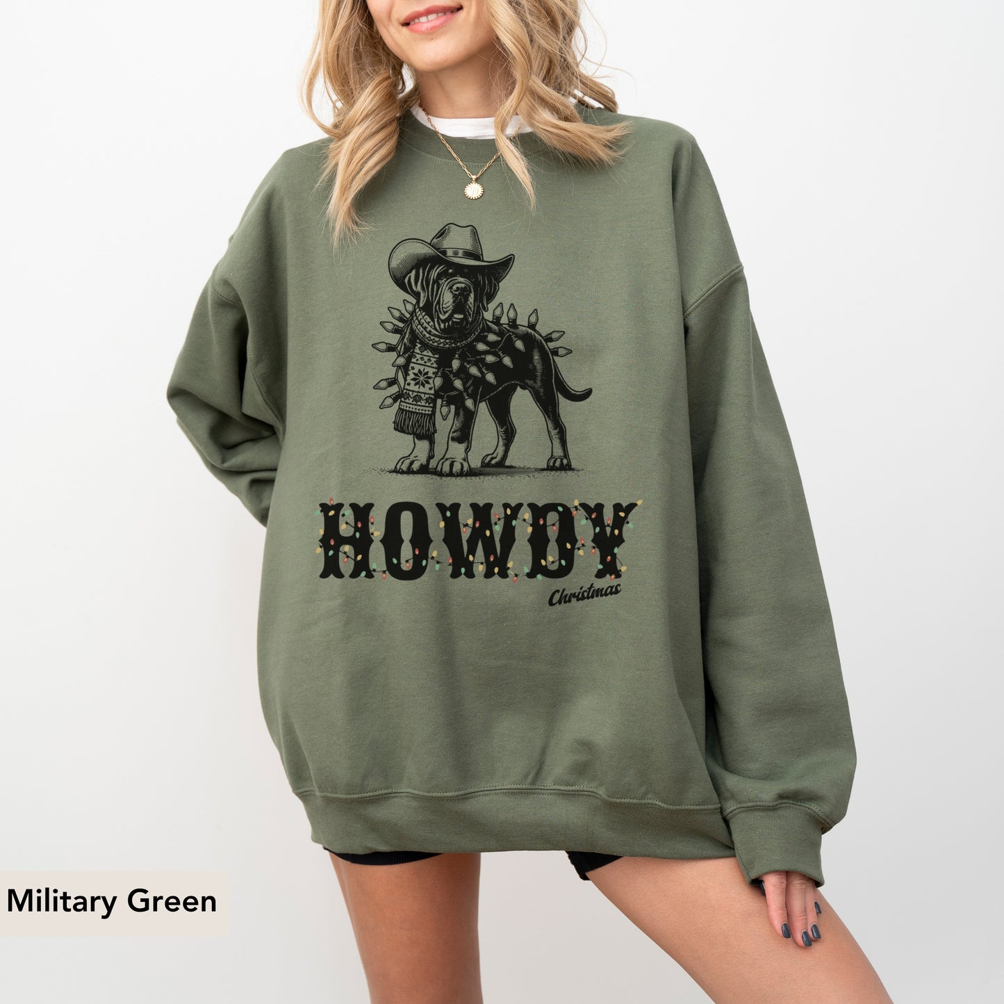 Mastiff Howdy Christmas Sweatshirt