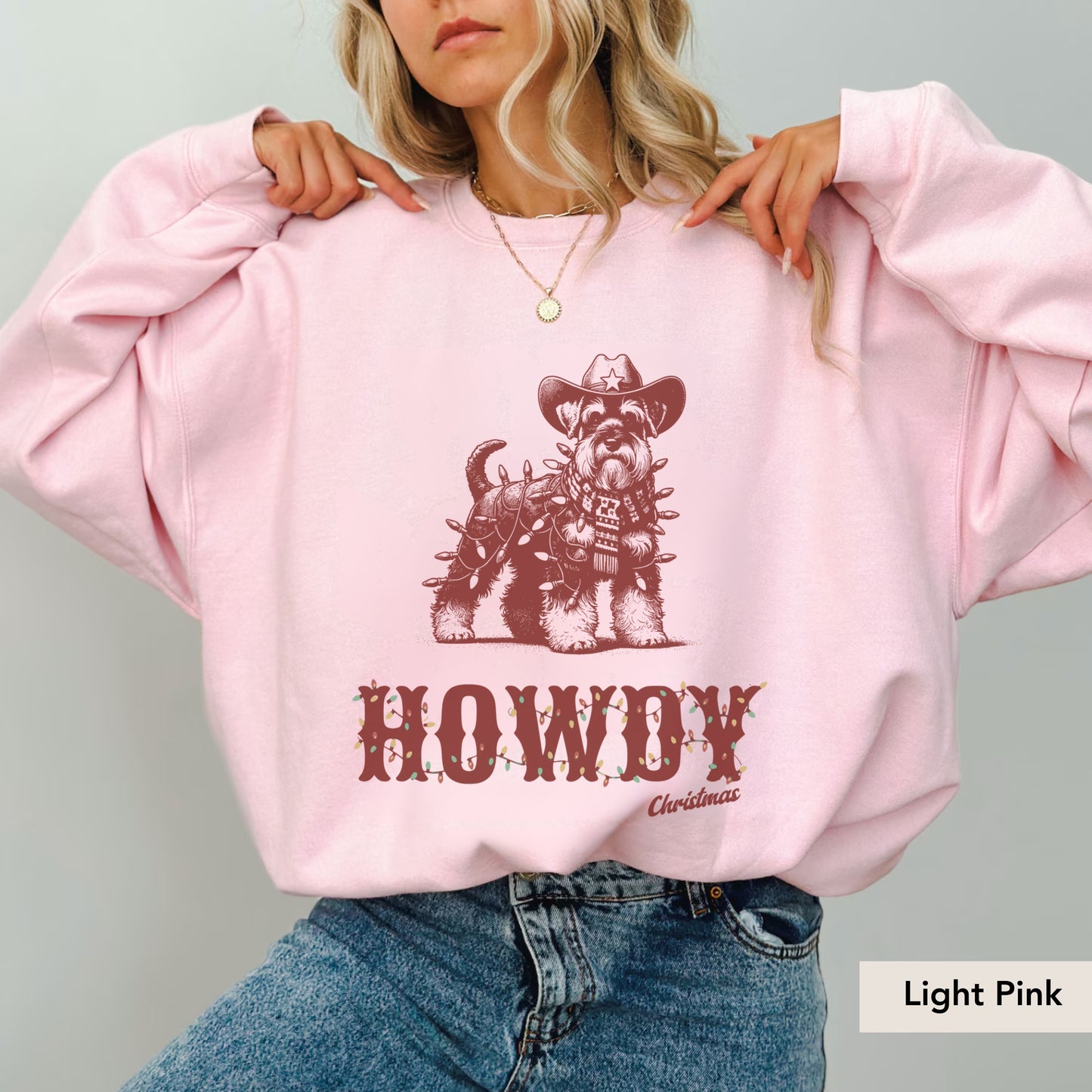 Miniature Schnauzer Howdy Christmas Sweatshirt