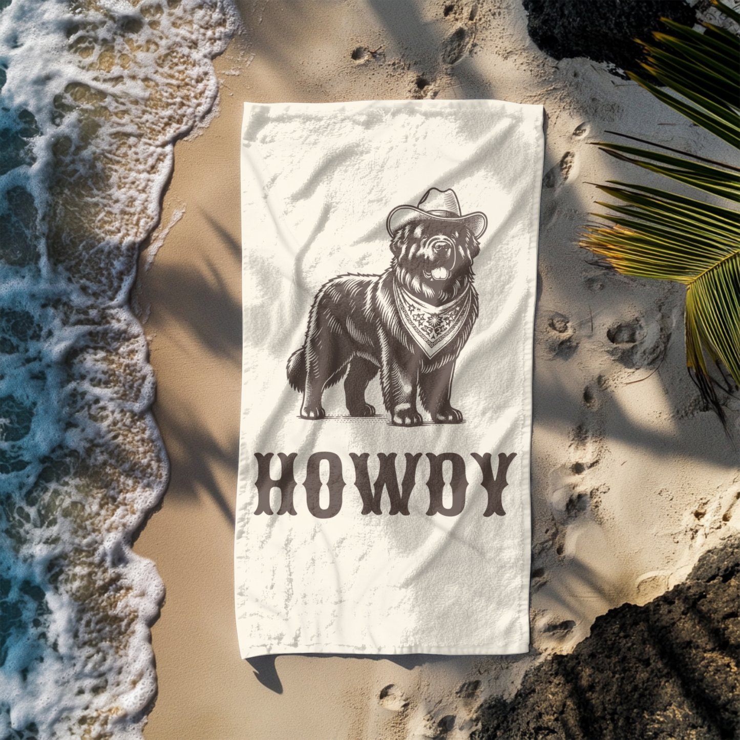 Howdy New Foundland Beach Towel