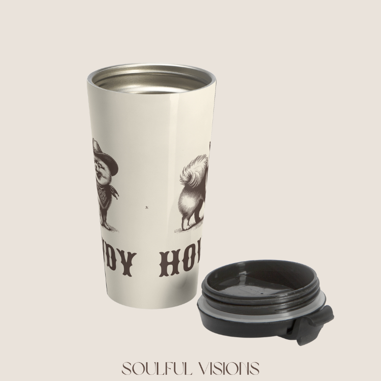 Howdy Pomeranian Stainless Steel Travel Mug