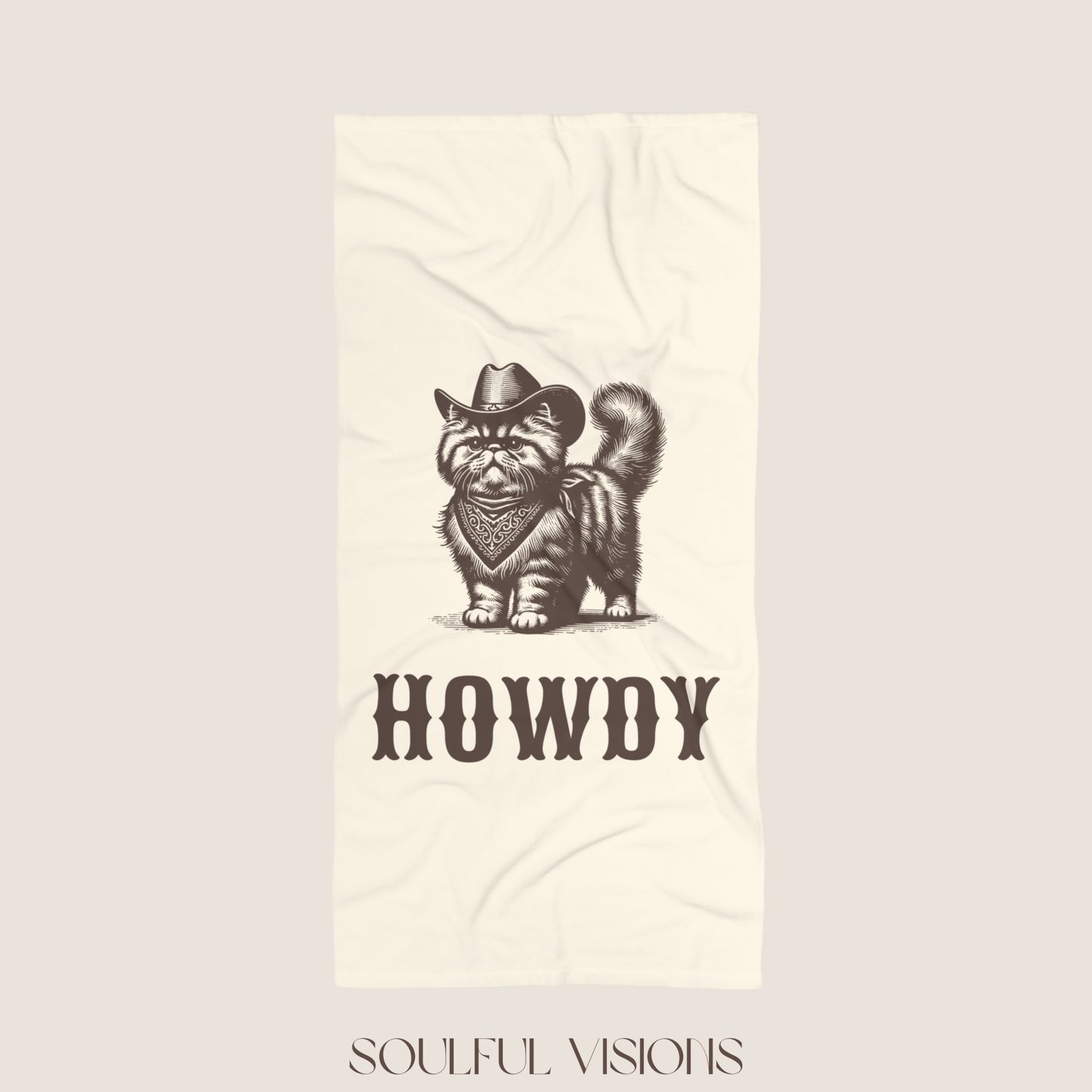 Howdy Persian Cat Beach Towel