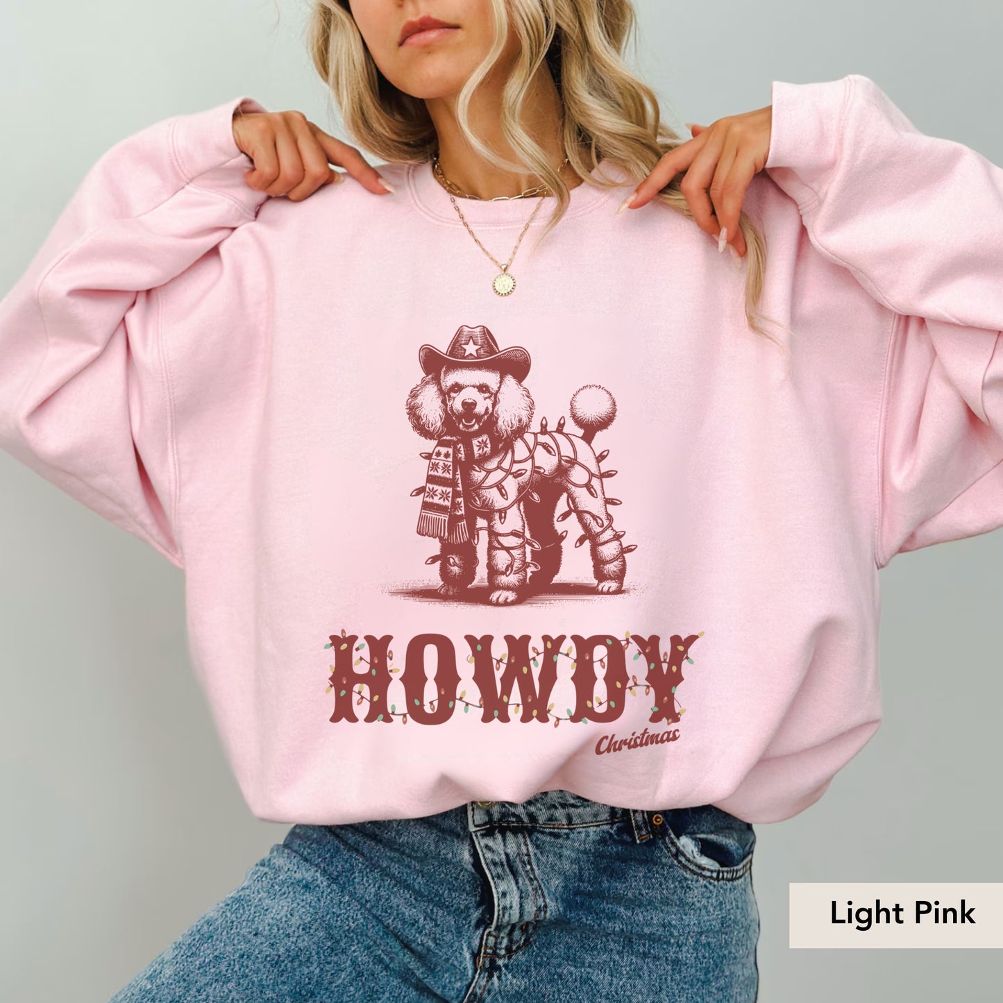Poodle Howdy Christmas Sweatshirt