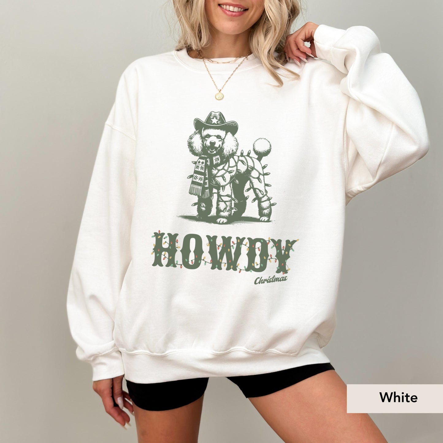 Poodle Howdy Christmas Sweatshirt