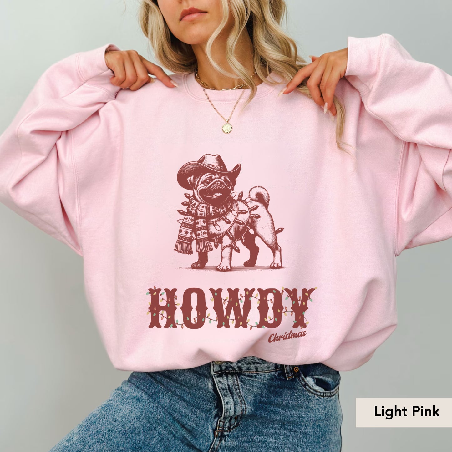 Pug Howdy Christmas Sweatshirt