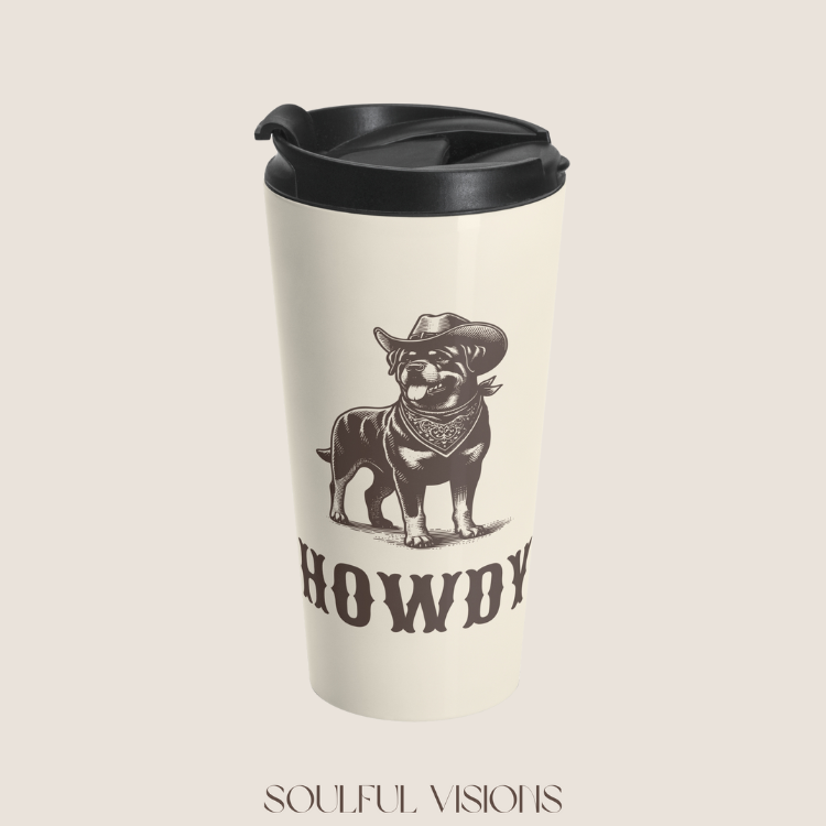 Howdy Rottweiler Stainless Steel Travel Mug