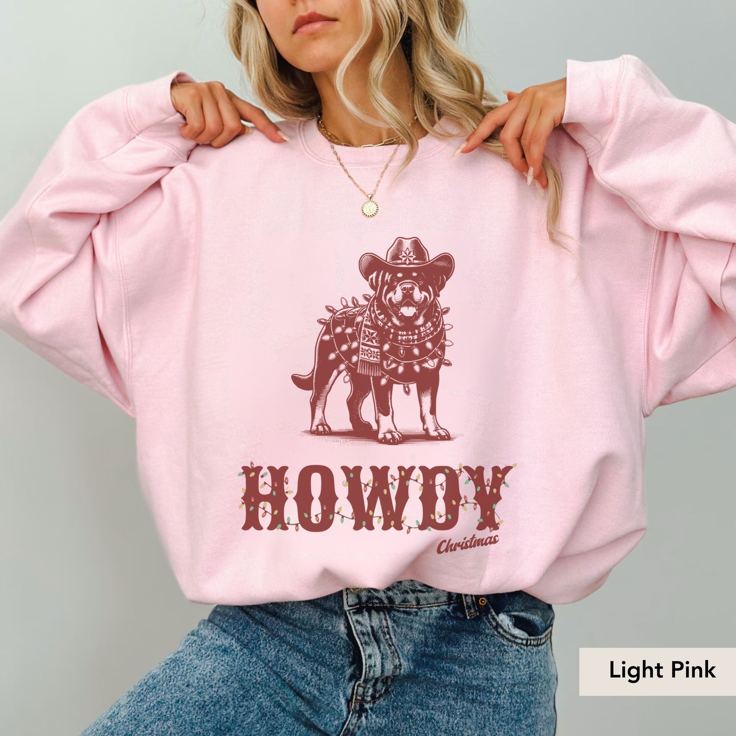 Rottweiler Howdy Christmas Sweatshirt