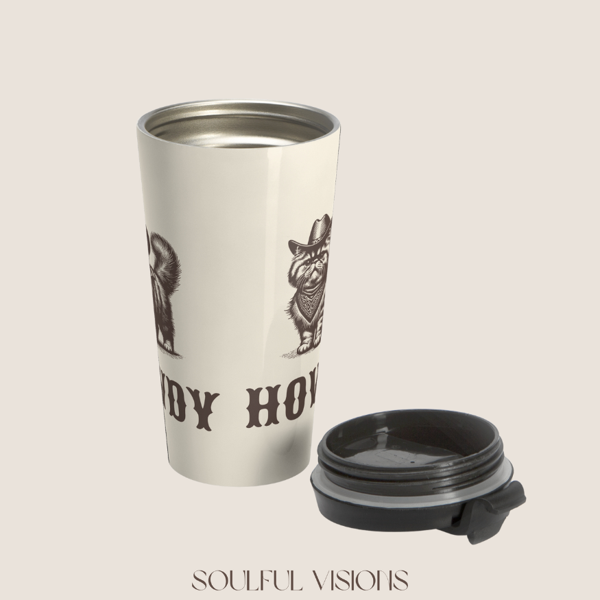 Howdy Persian Cat Stainless Steel Travel Mug