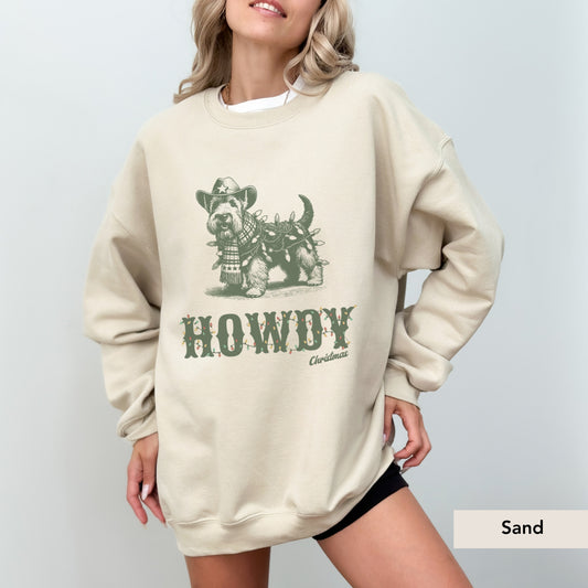 Scottish Terrier Howdy Christmas Sweatshirt