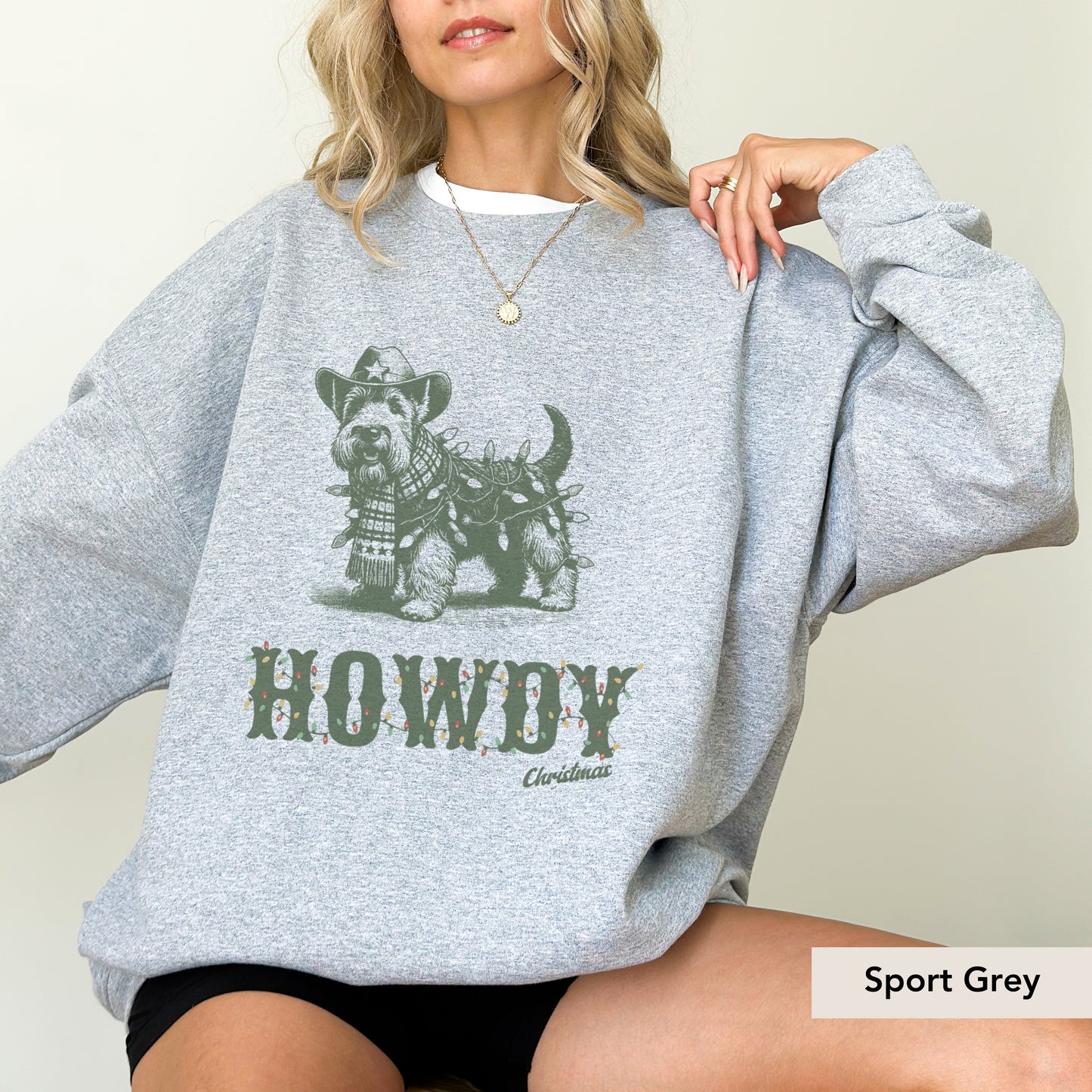 Scottish Terrier Howdy Christmas Sweatshirt