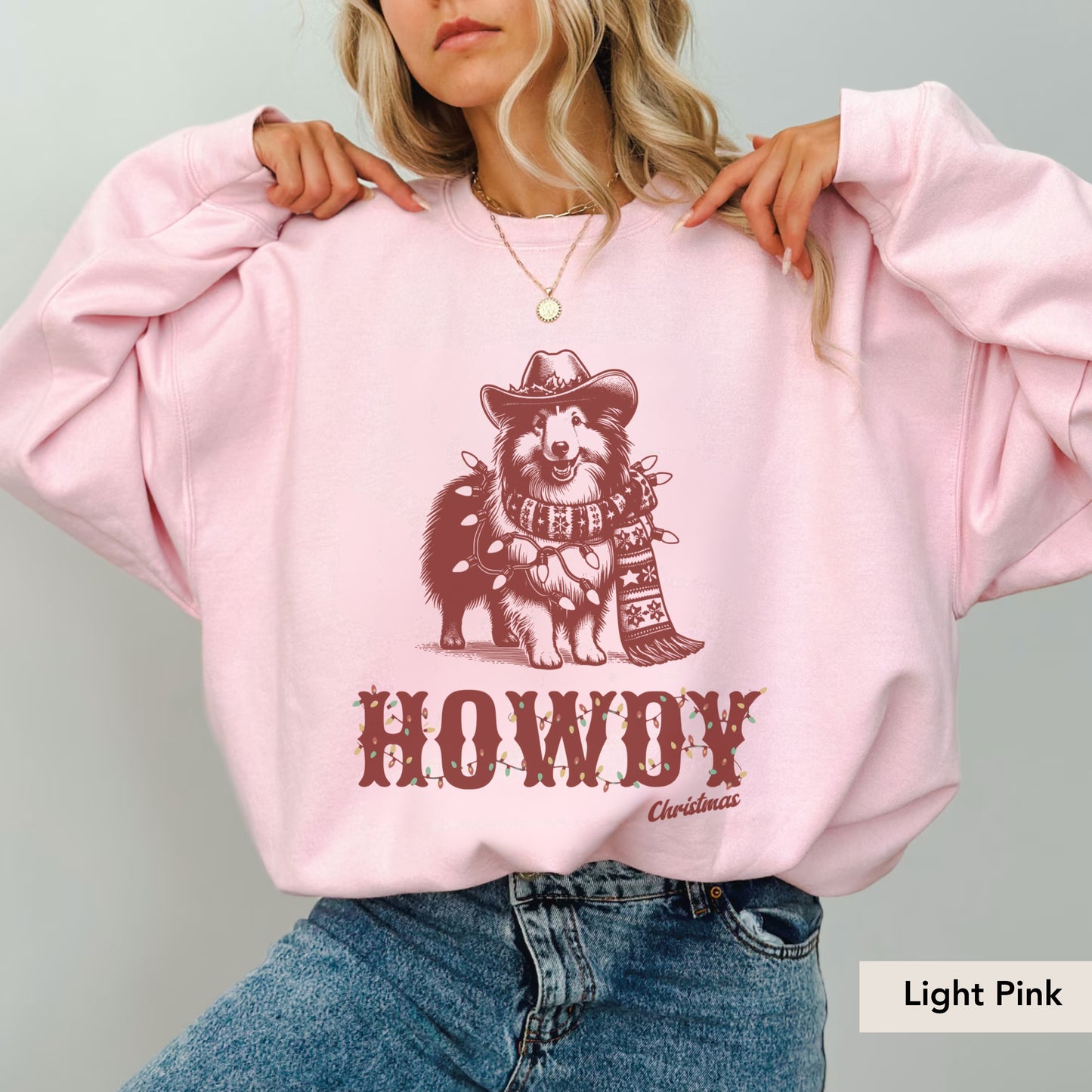 Shetland Sheepdog Howdy Christmas Sweatshirt