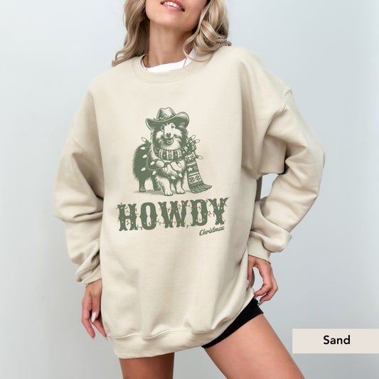 Shetland Sheepdog Howdy Christmas Sweatshirt