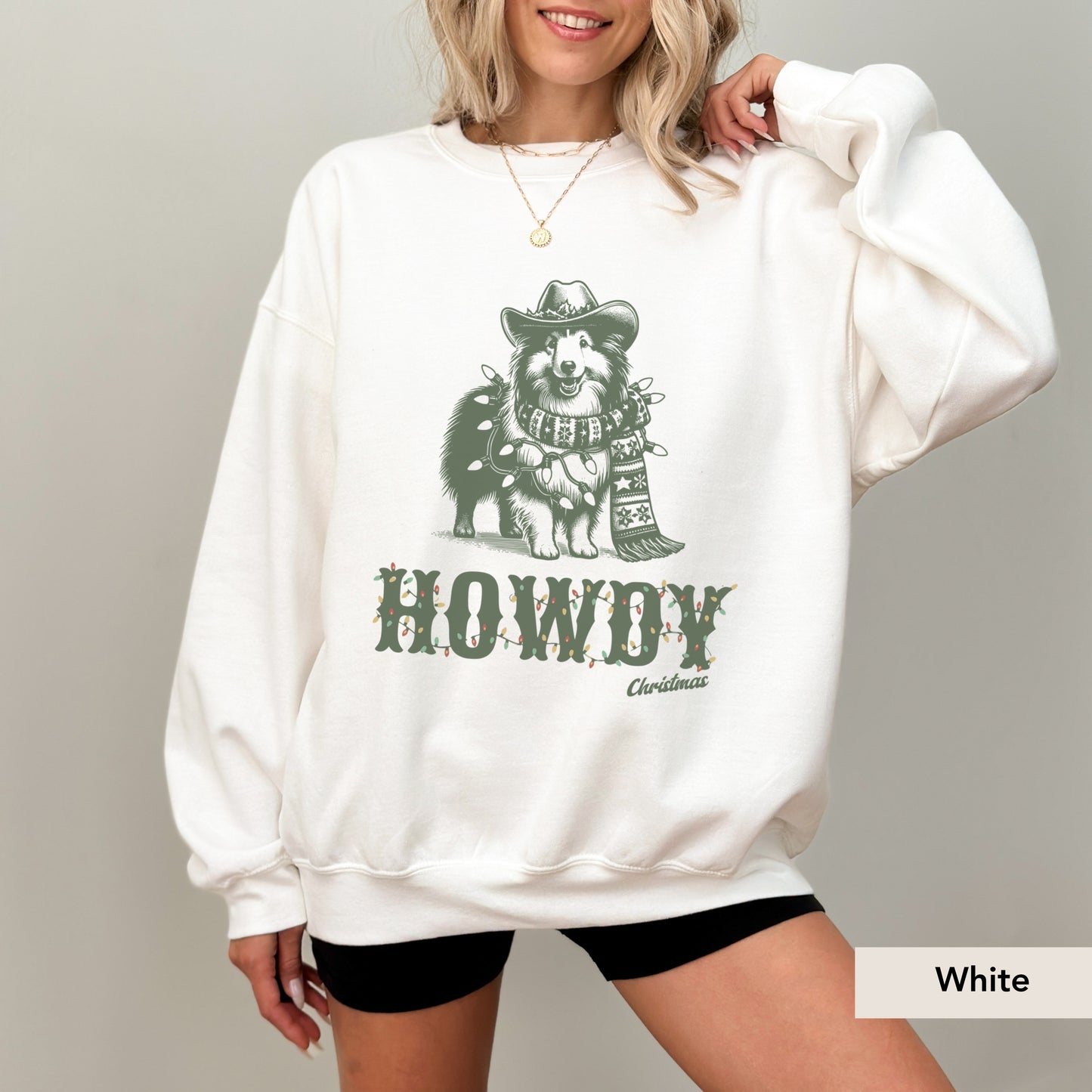 Shetland Sheepdog Howdy Christmas Sweatshirt