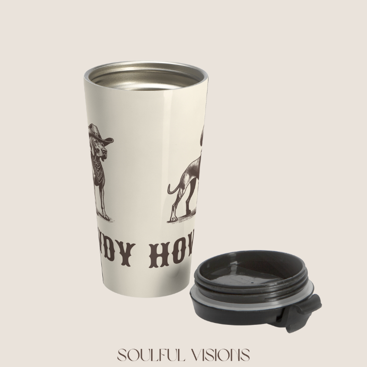 Howdy Vizsla Stainless Steel Travel Mug