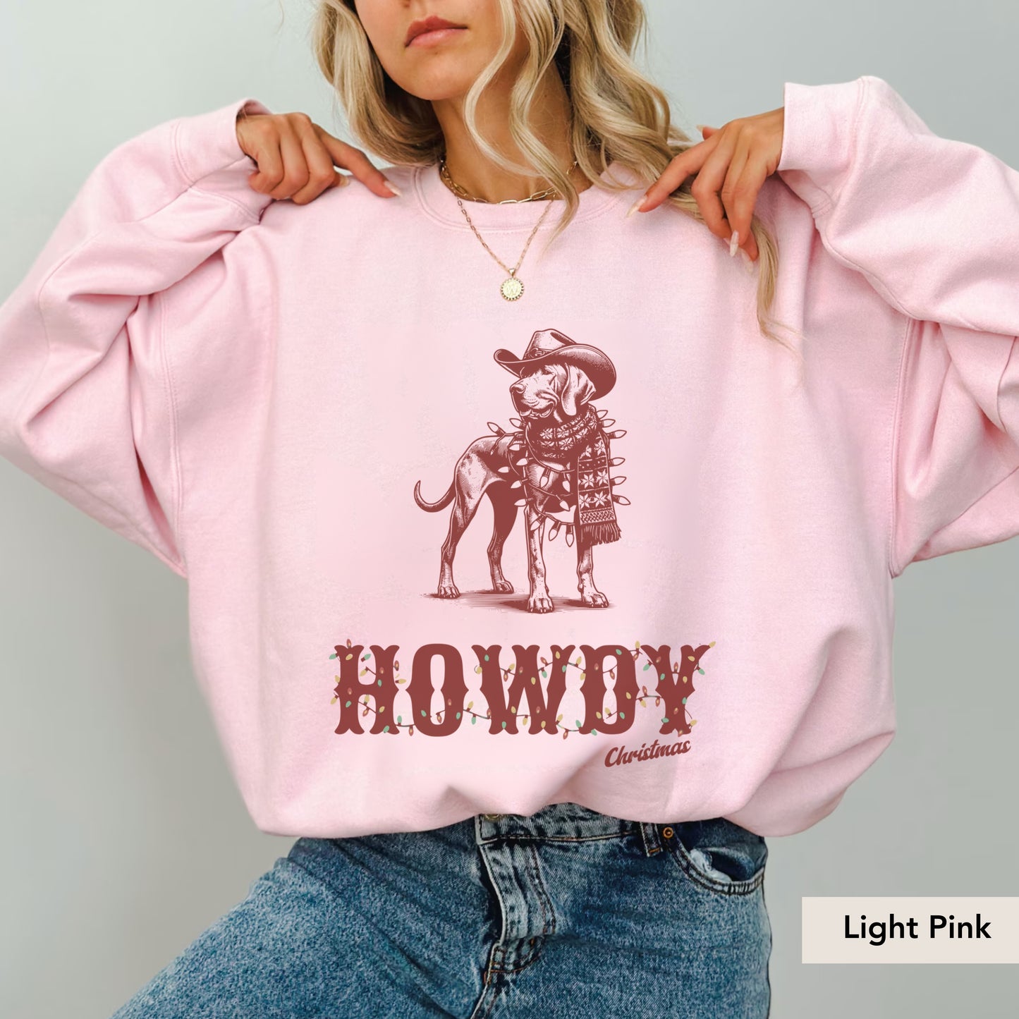 Vizsla Howdy Christmas Sweatshirt