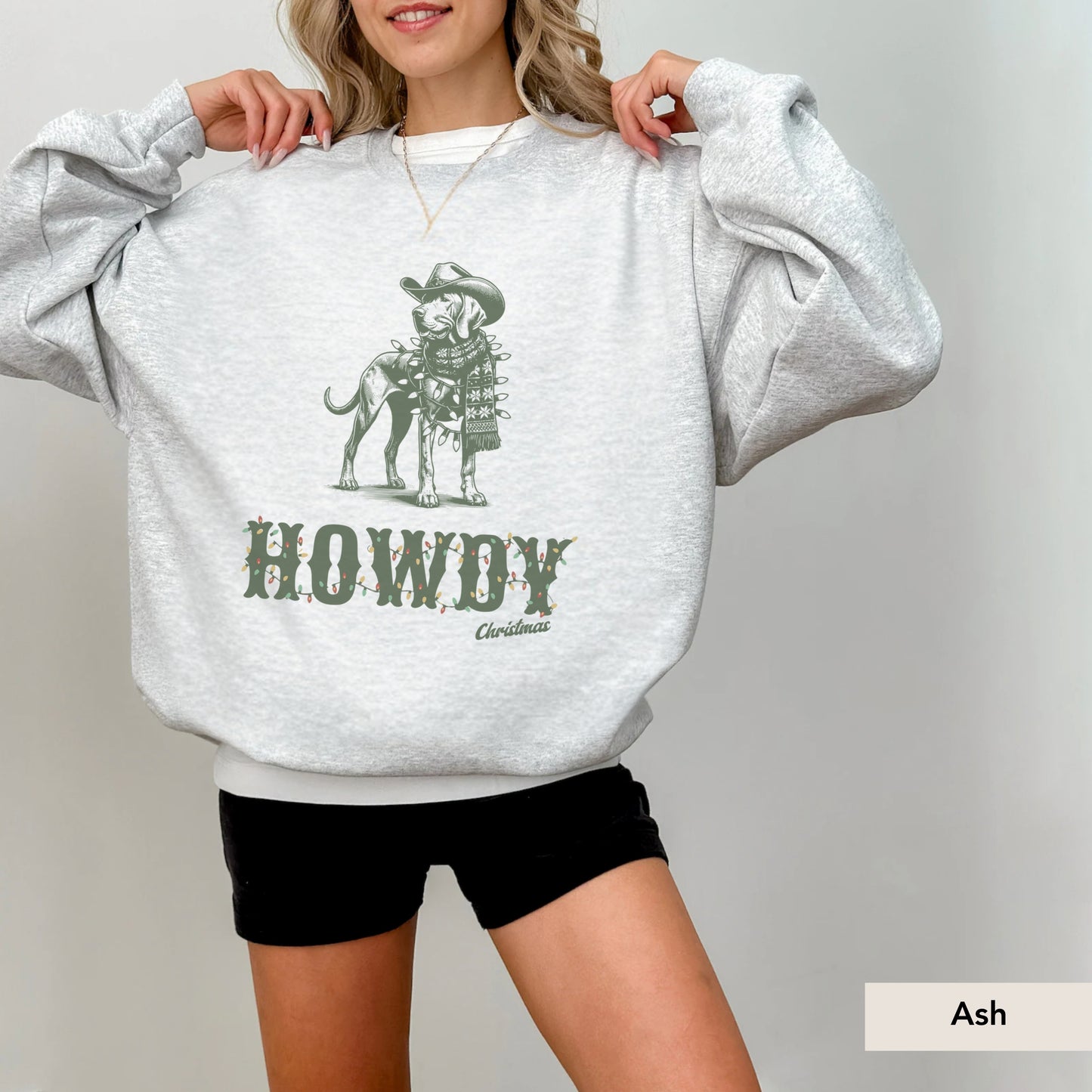 Vizsla Howdy Christmas Sweatshirt