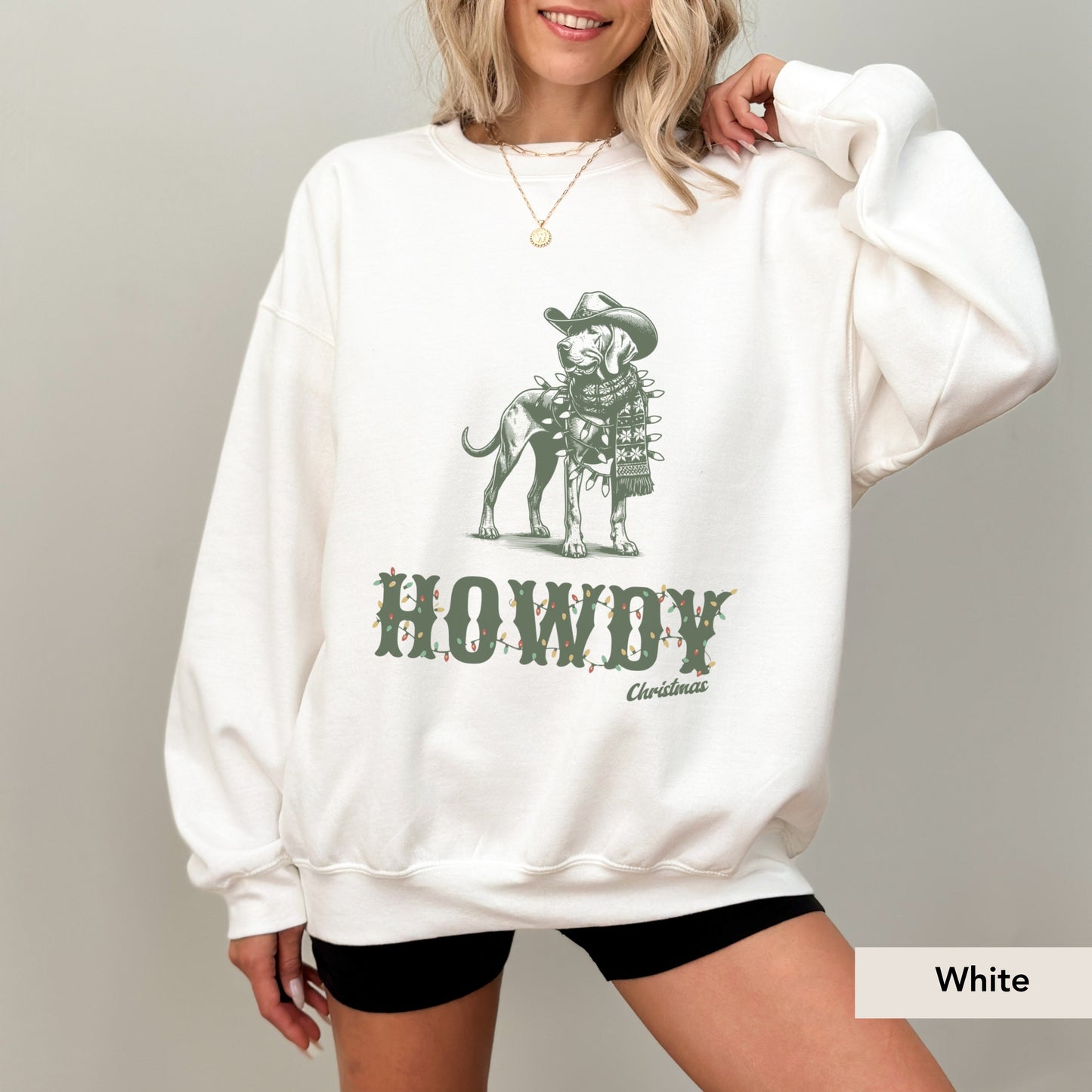 Vizsla Howdy Christmas Sweatshirt