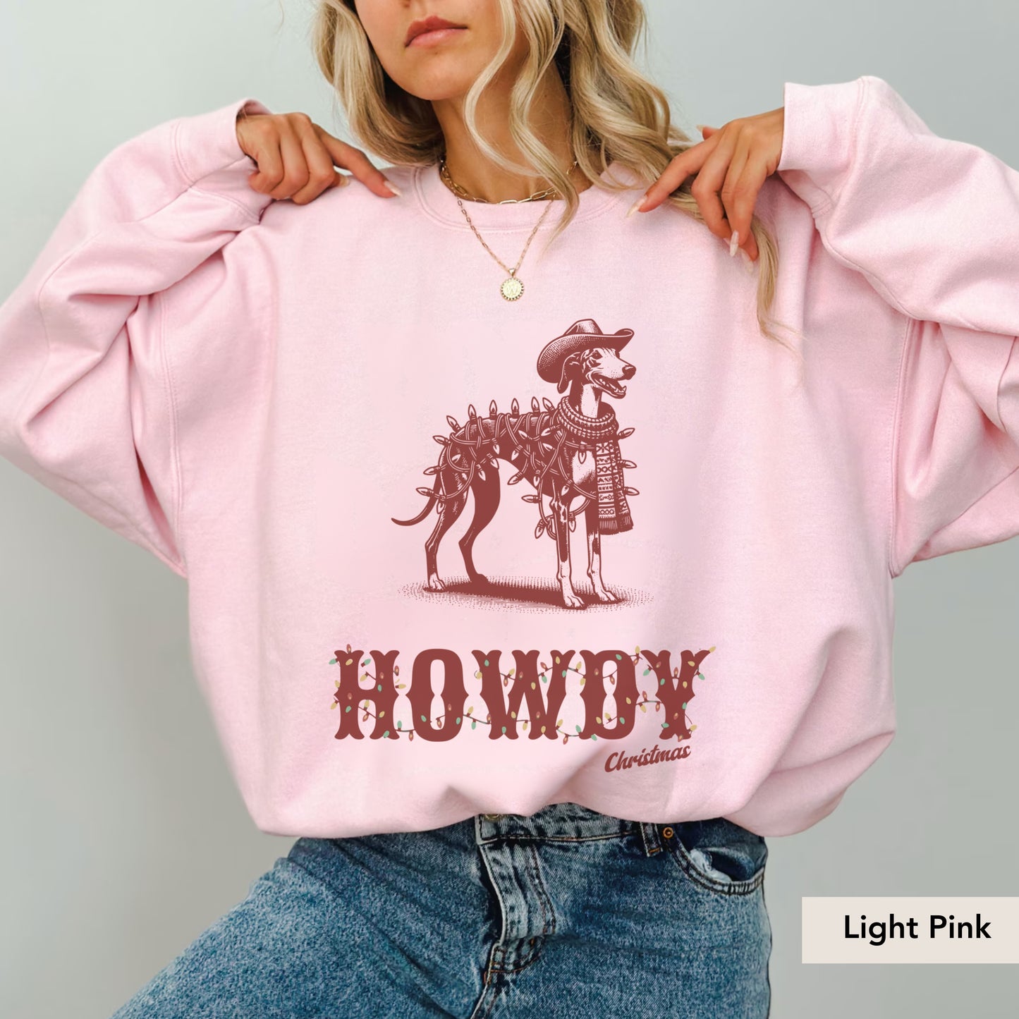 Whippet Howdy Christmas Sweatshirt