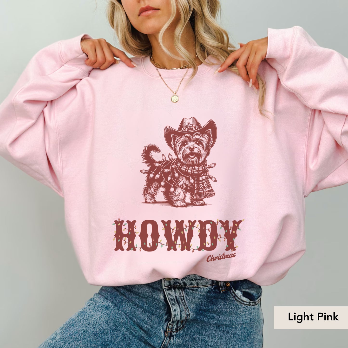 Yorkshire Terrier Howdy Christmas Sweatshirt
