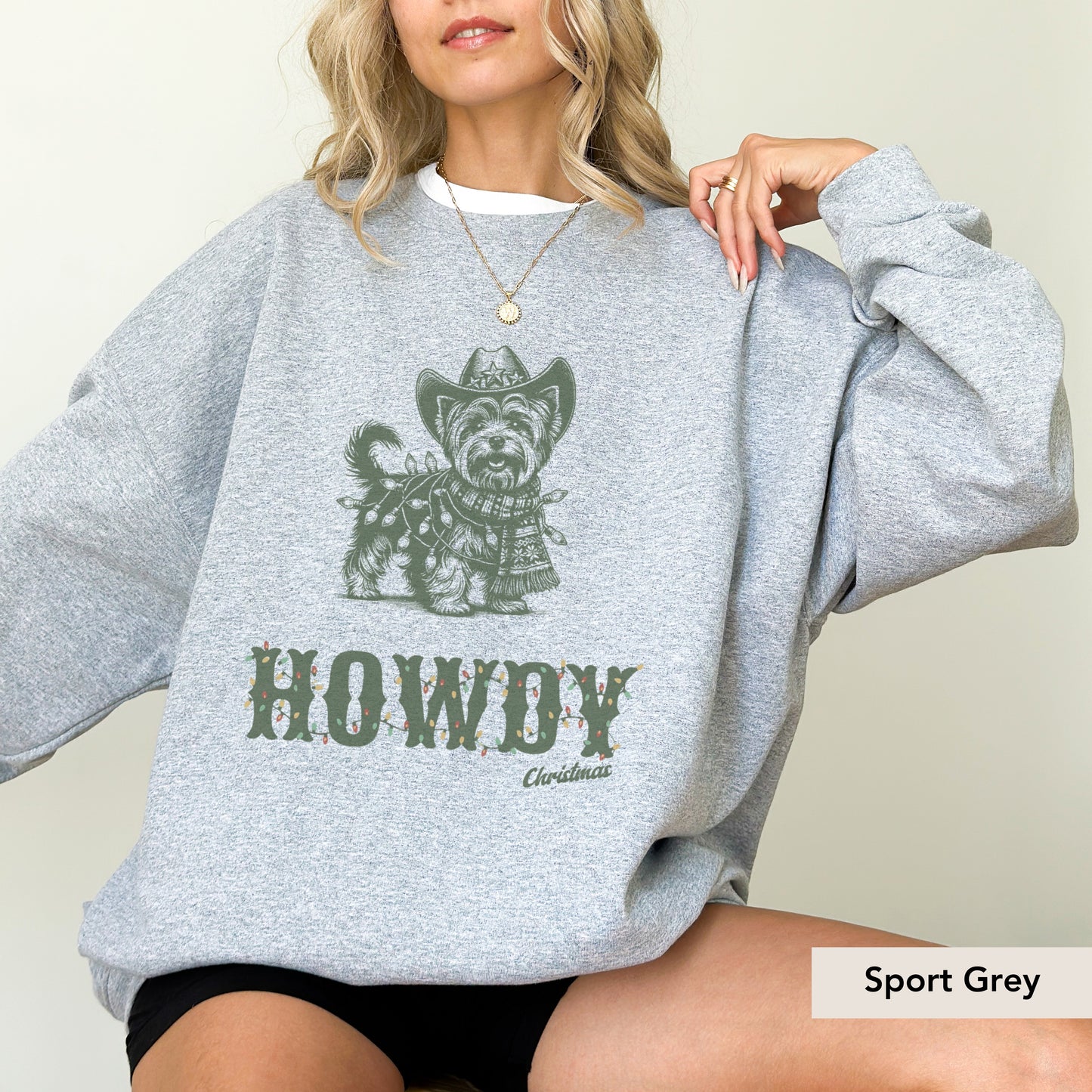 Yorkshire Terrier Howdy Christmas Sweatshirt