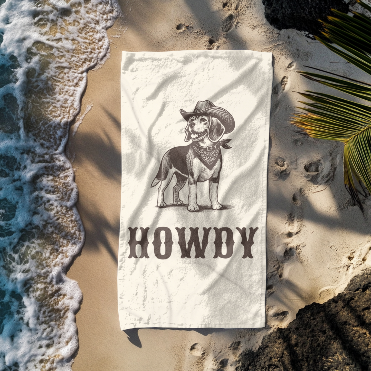 Howdy Beagle Beach Towel