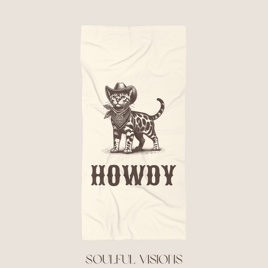 Howdy Bengal Cat Beach Towel