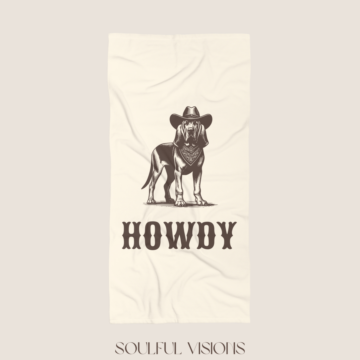 Howdy Bloodhound Beach Towel