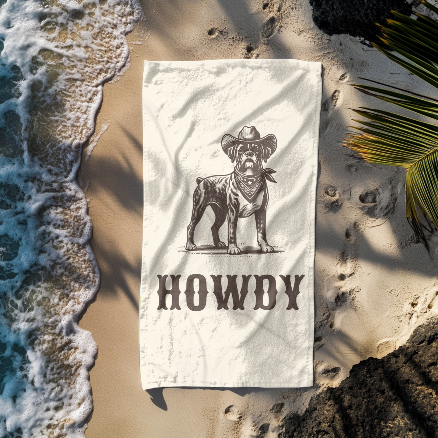 Howdy Boxer Beach Towel