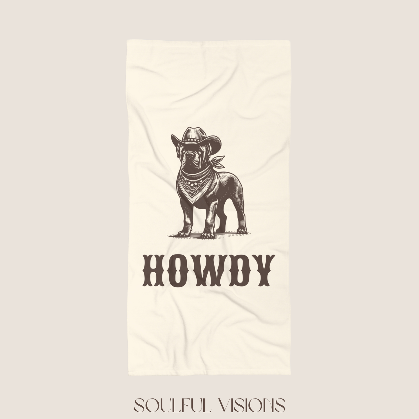 Howdy Cane Corso Beach Towel