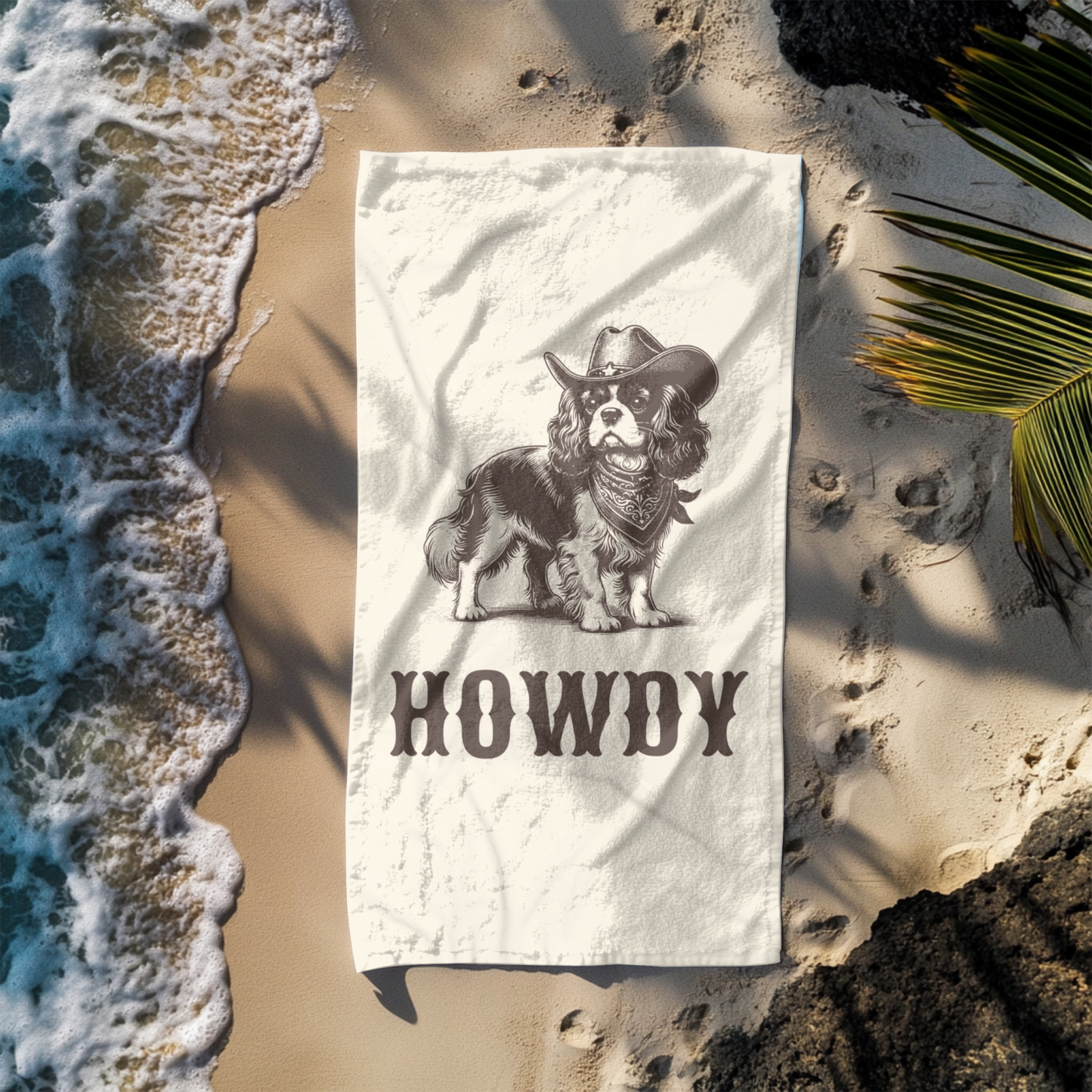 Howdy English Springer Spaniel Beach Towel