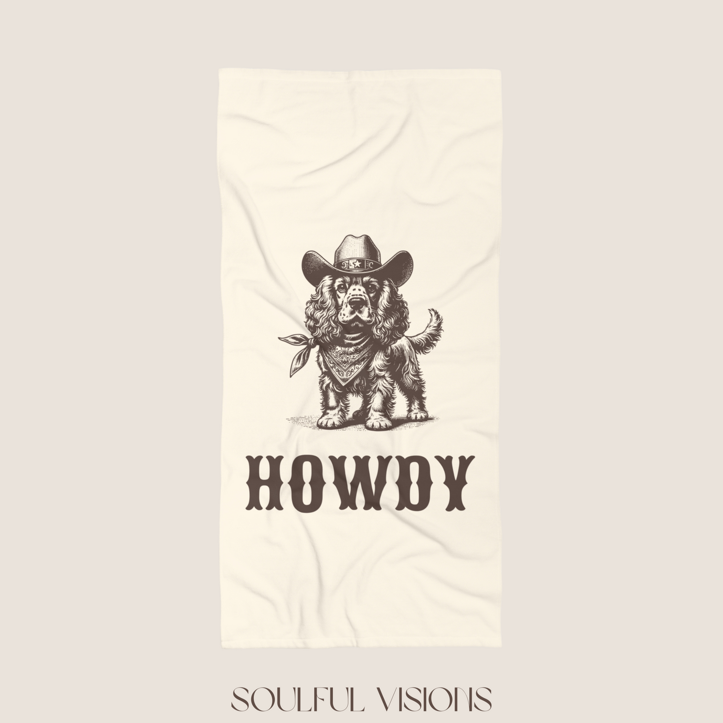 Howdy Cocker Spaniel Beach Towel