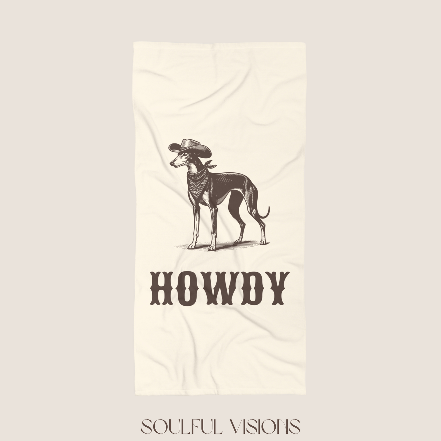 Howdy Greyhound Beach Towel