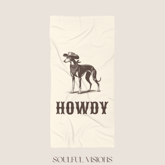 Howdy Greyhound Beach Towel