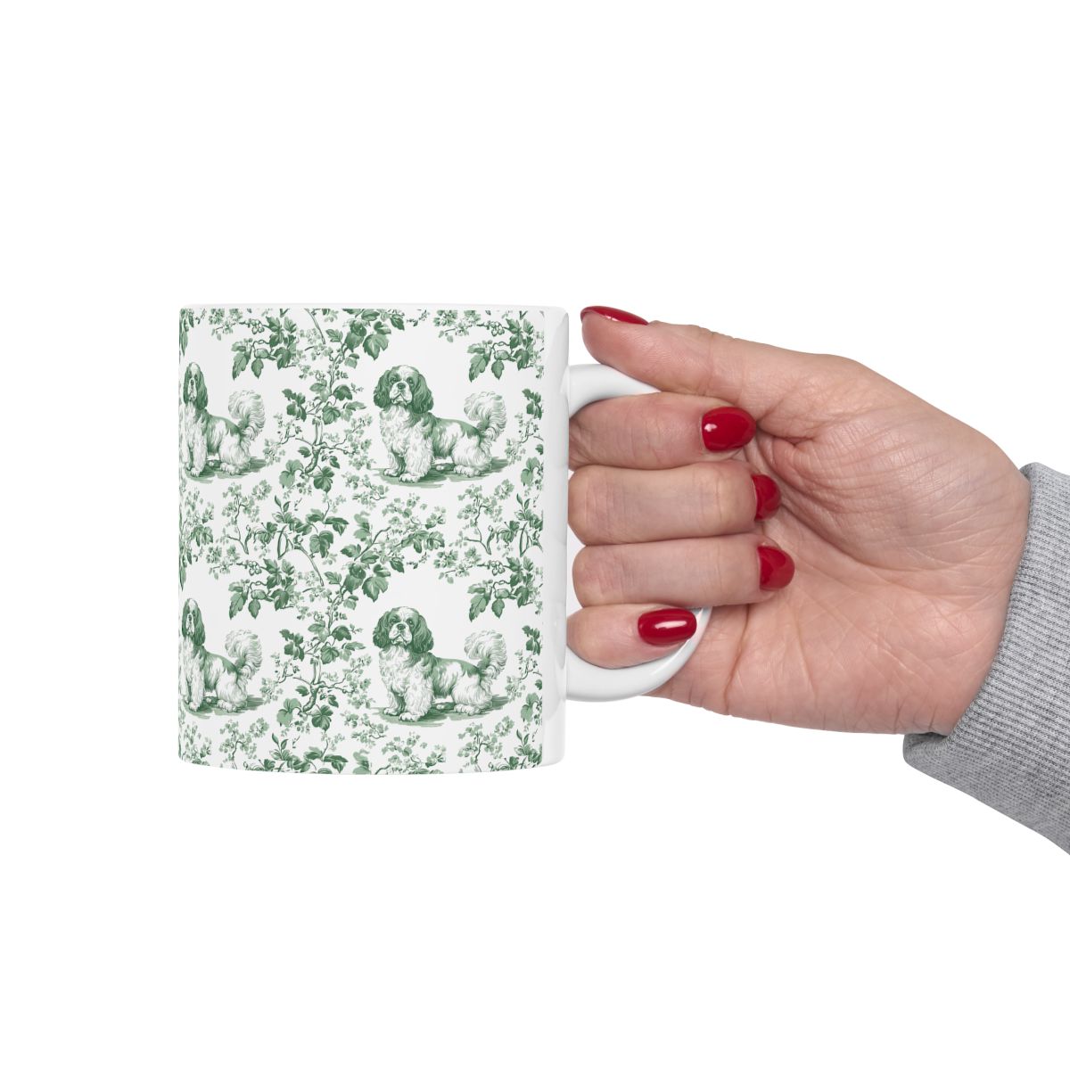 Cavalier King Charles Spaniel French Pastel Toile de Jouy Mug