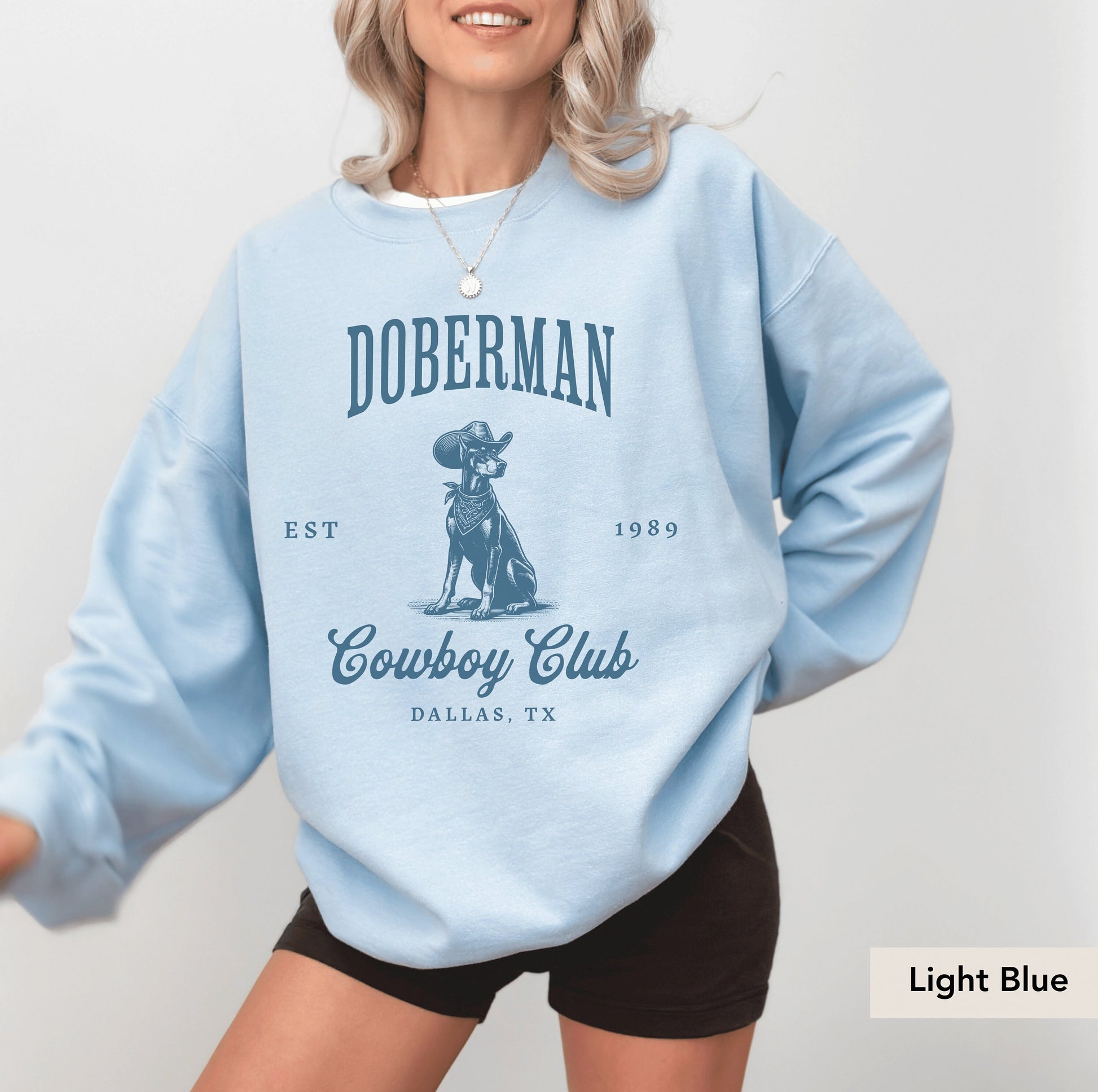 Doberman Cowboy Club Sweatshirt, Doberman Sweatshirt, Doberman Gifts, Dobie, Doberman, Doberman mom, Doberman dog lover, Doberman shirt