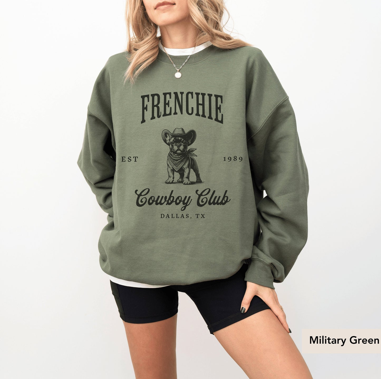 French Bulldog Cowboy Club Sweatshirt, French Bulldog sweatshirt, Frenchie mom, French Bulldog, French Bulldog gift, Frenchie, Frenchie mom