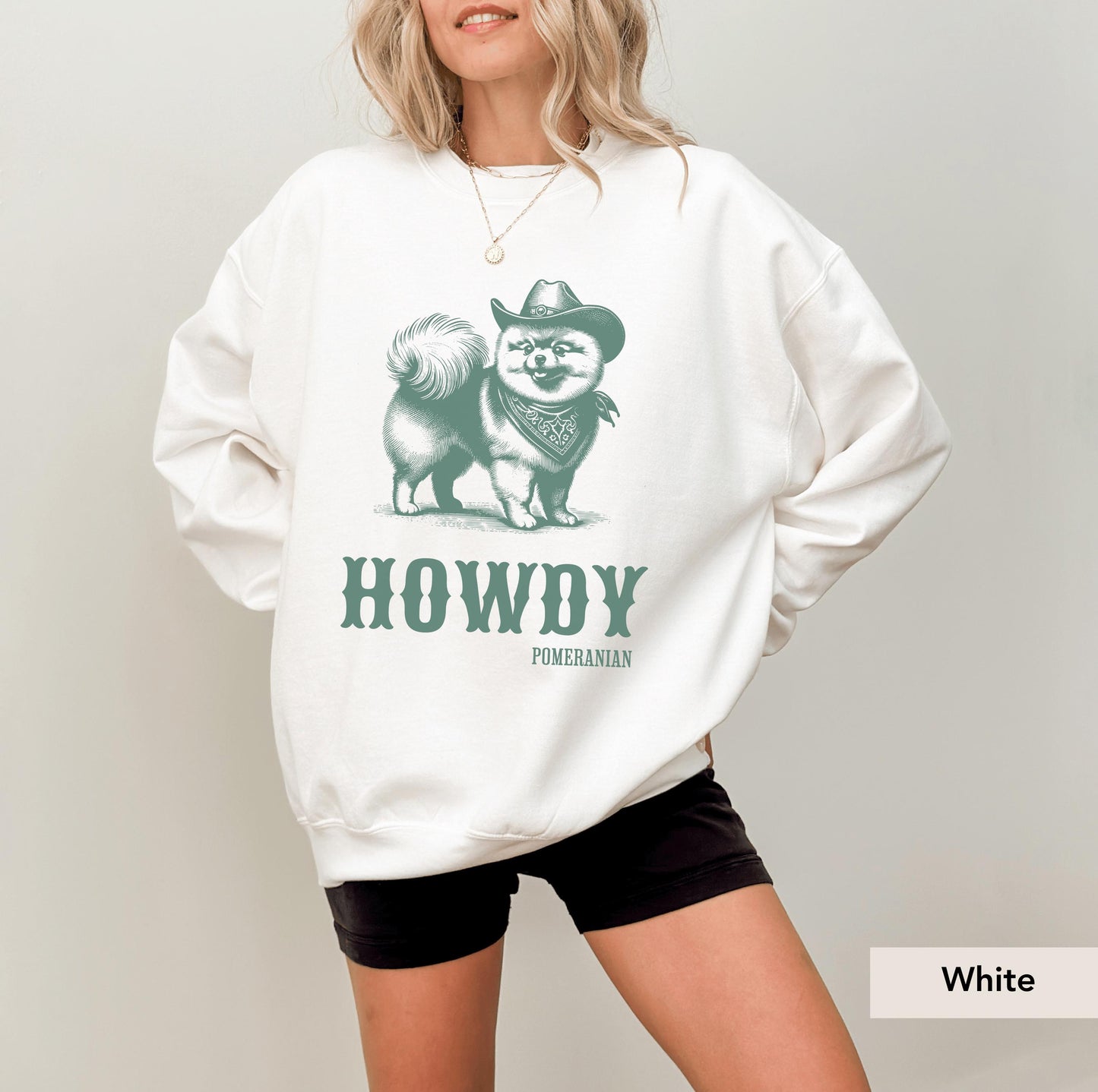 Howdy Pomeranian Sweatshirt, Pomeranian, Pomeranian Shirt, Pomeranian, Pomeranian mom, Pomeranian lover, Dog Cowboy, Dog western