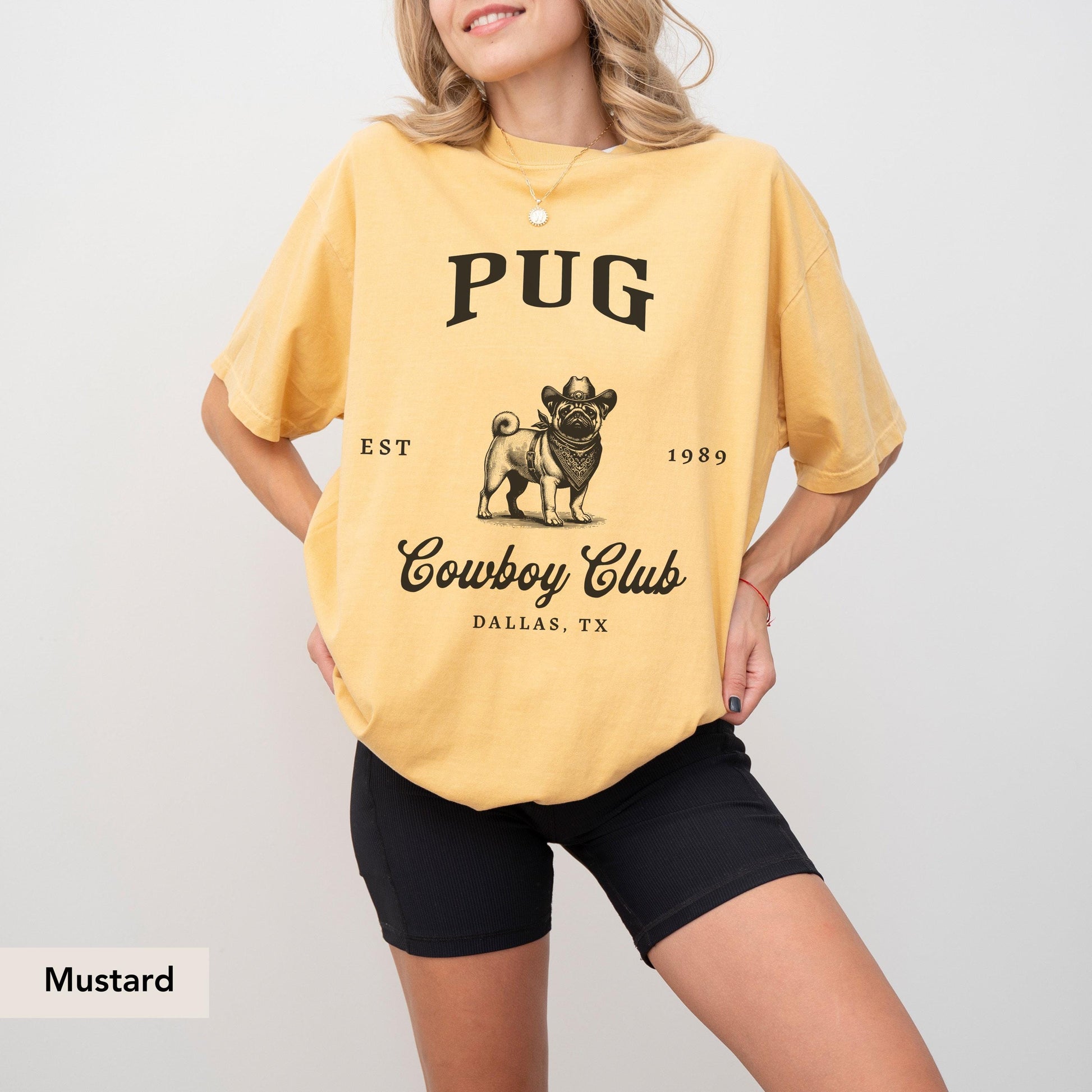 Pug Cowboy Club Shirt, Pug, Pug dog, Pug shirt, Pug mom, Pug gift, Pug sweatshirt, Pug lover, Pug owner, Dog Cowboy, Dog mom gift