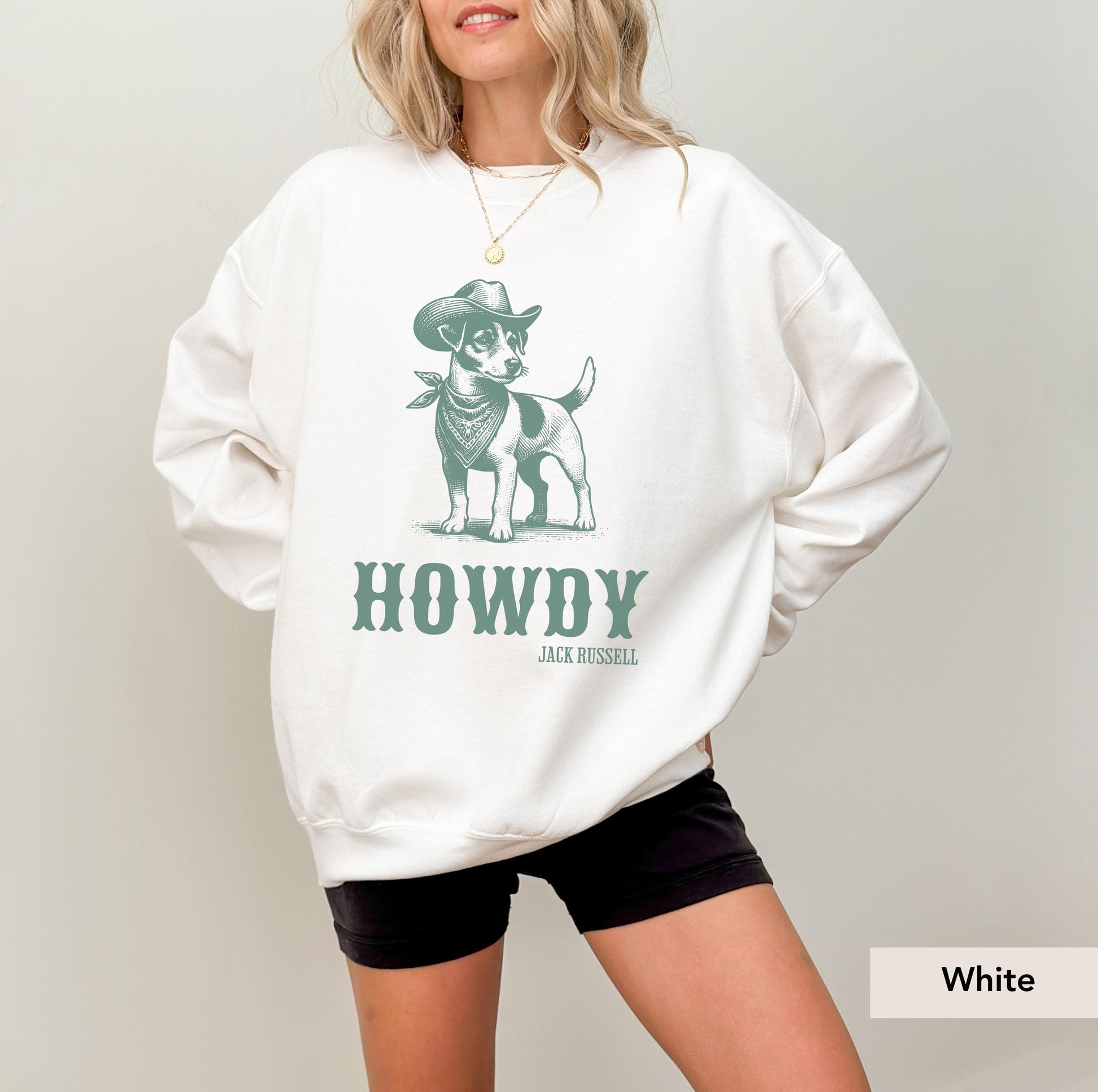 Howdy Jack Russell Sweatshirt, Jack Russell terrier sweatshirt, Jack Russell, Jack Russell gifts, Jack russell mom, Dog Cowboy Western