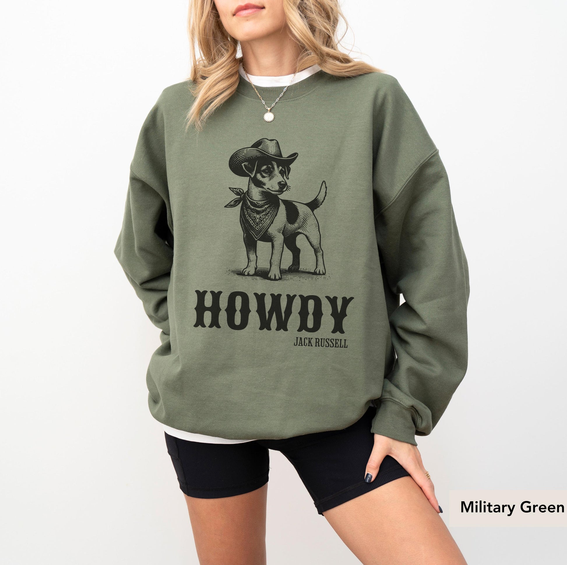 Howdy Jack Russell Sweatshirt, Jack Russell terrier sweatshirt, Jack Russell, Jack Russell gifts, Jack russell mom, Dog Cowboy Western
