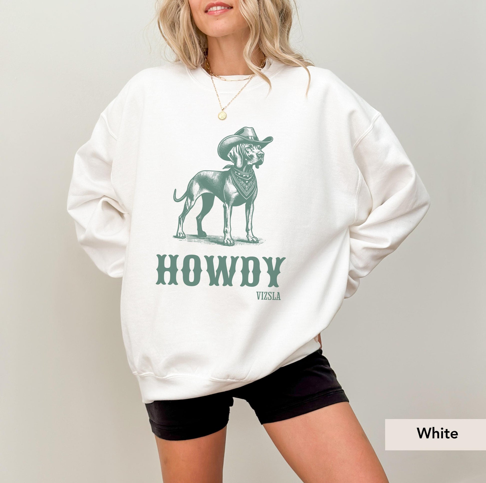 Howdy Vizsla Cowboy Sweatshirt, Vizsla, Vizsla mom, Vizsla shirt, Vizsla SweatShirt, Vizsla Lover Gift, Hungarian Vizsla